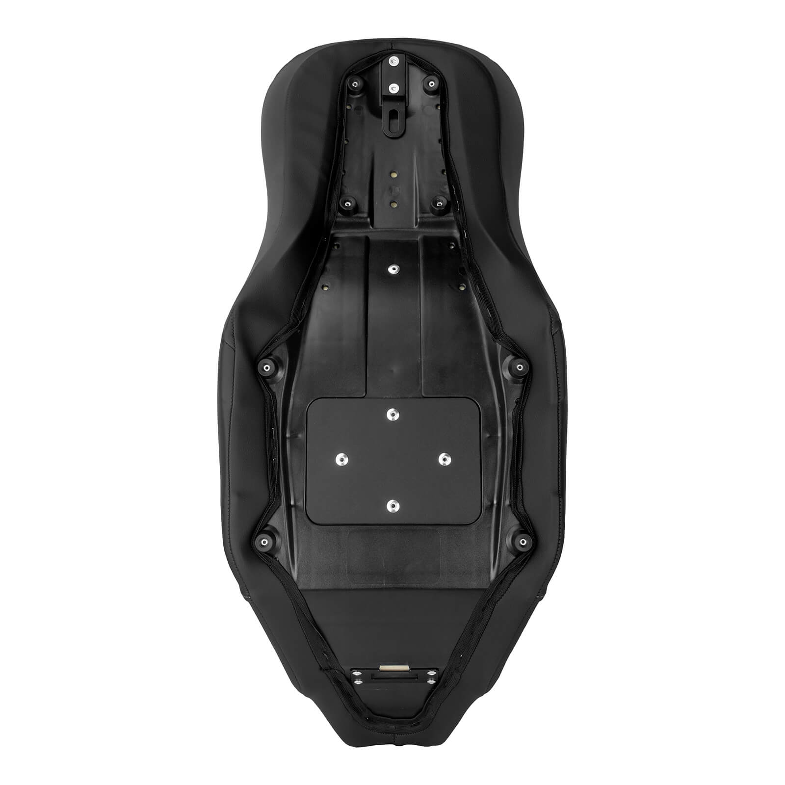 CB017101 mactions Black Diamond Stitched Two-Up Seat with backrest for harley - backside