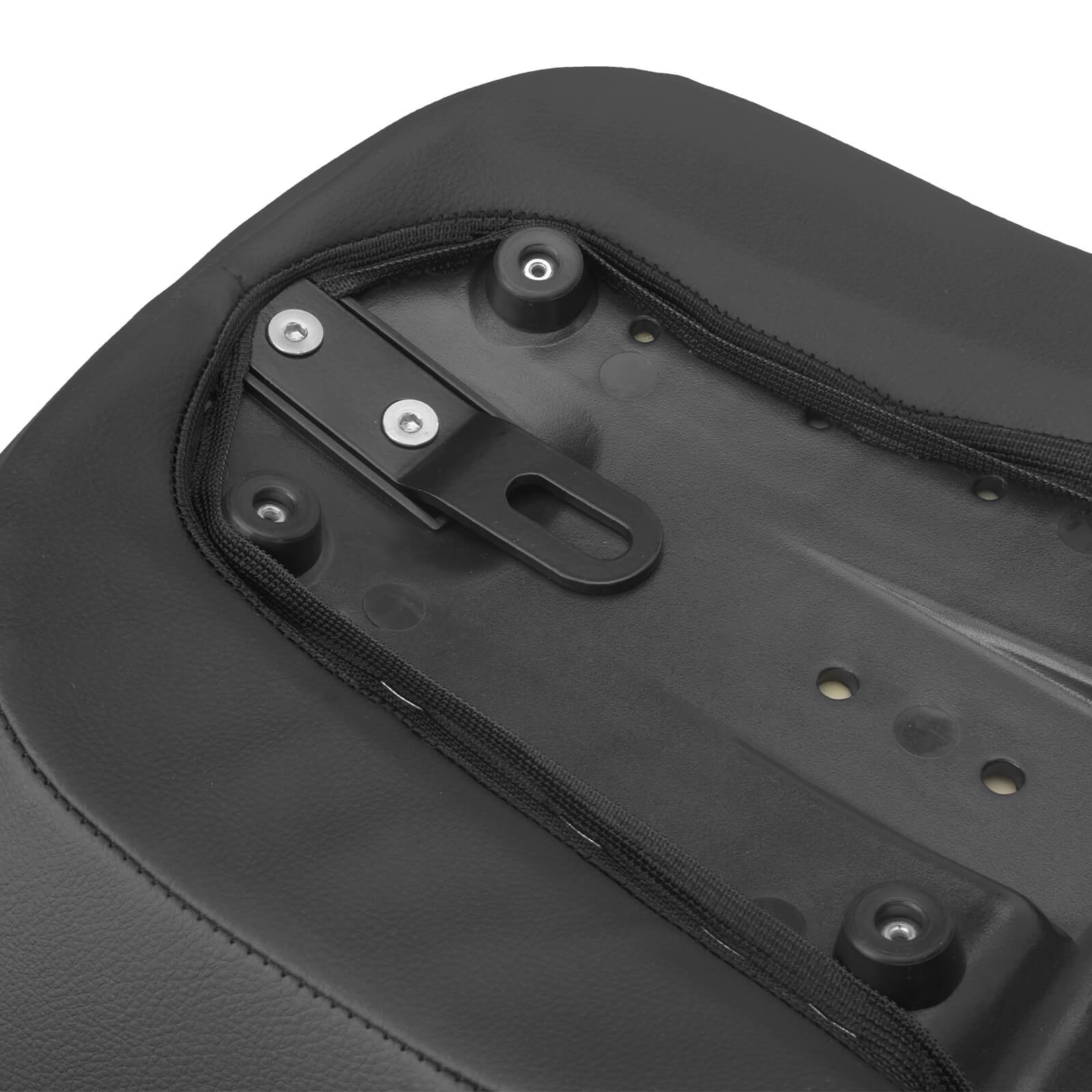 CB017101 mactions Black Diamond Stitched Two-Up Seat with backrest for harley - details