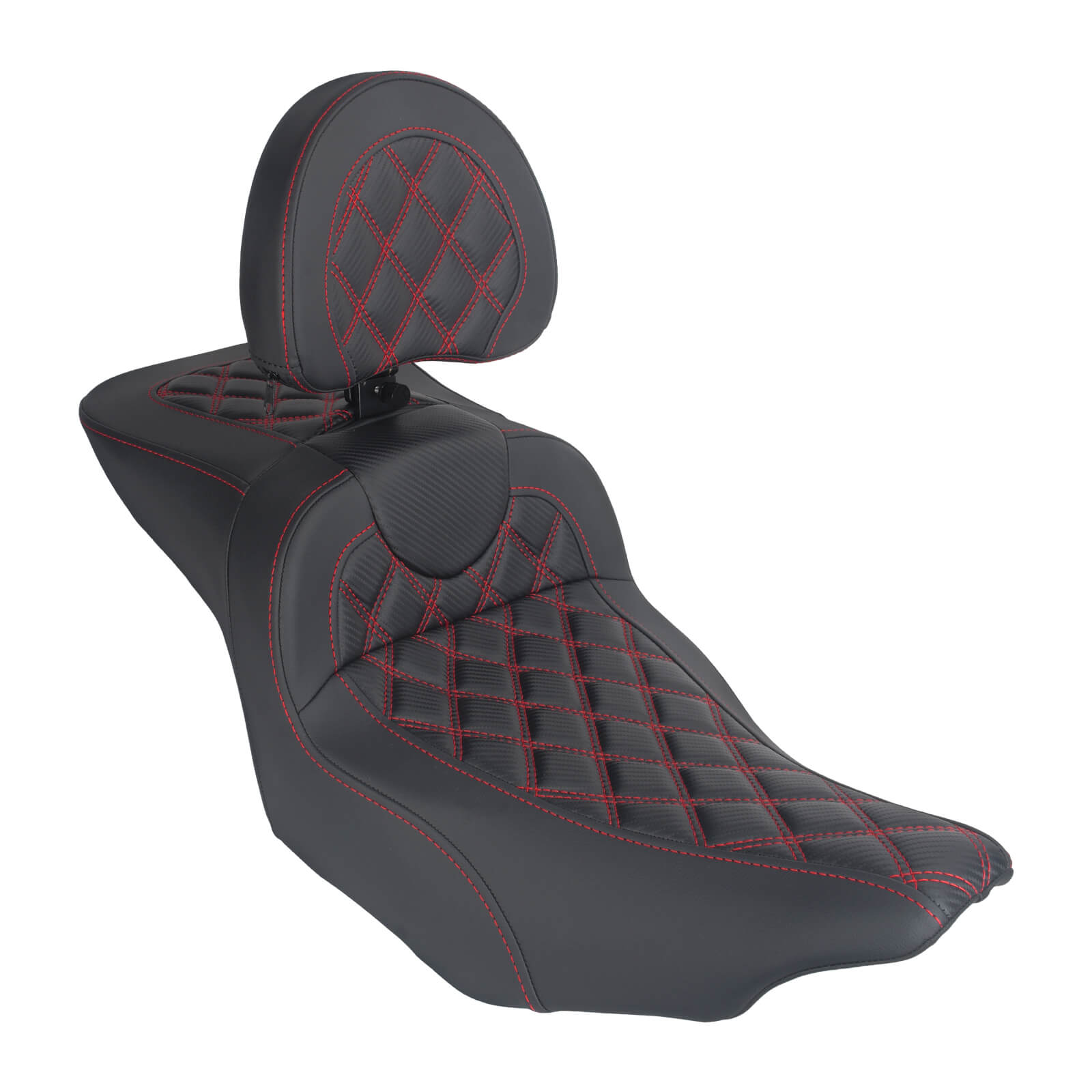 CB017103 mactions Performance Red Diamond Stitched Two-Up Seat for harley