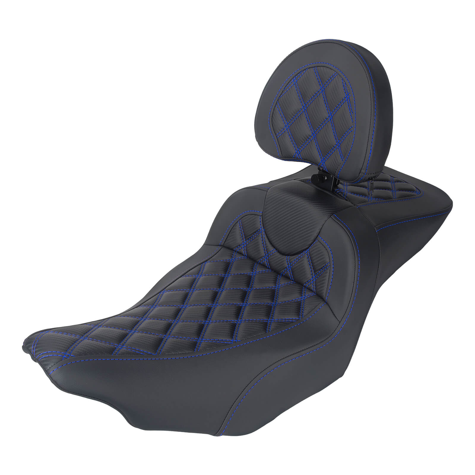 CB017104 mactions Two-Up Seat w/ Backrest for Harley Touring