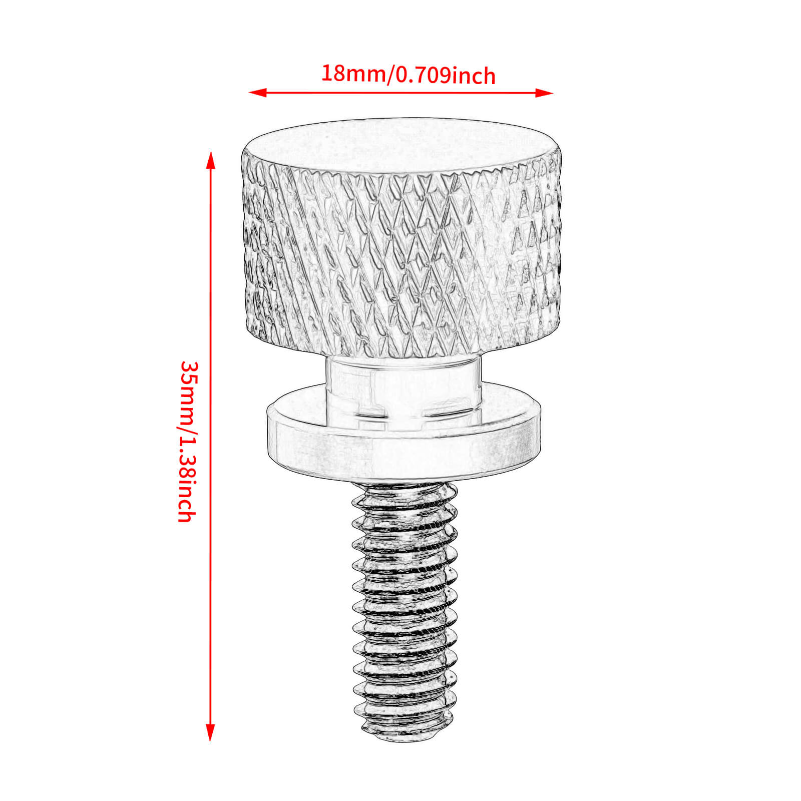 CB017205 mactions Rear Seat Bolt Screw for harley softail - size