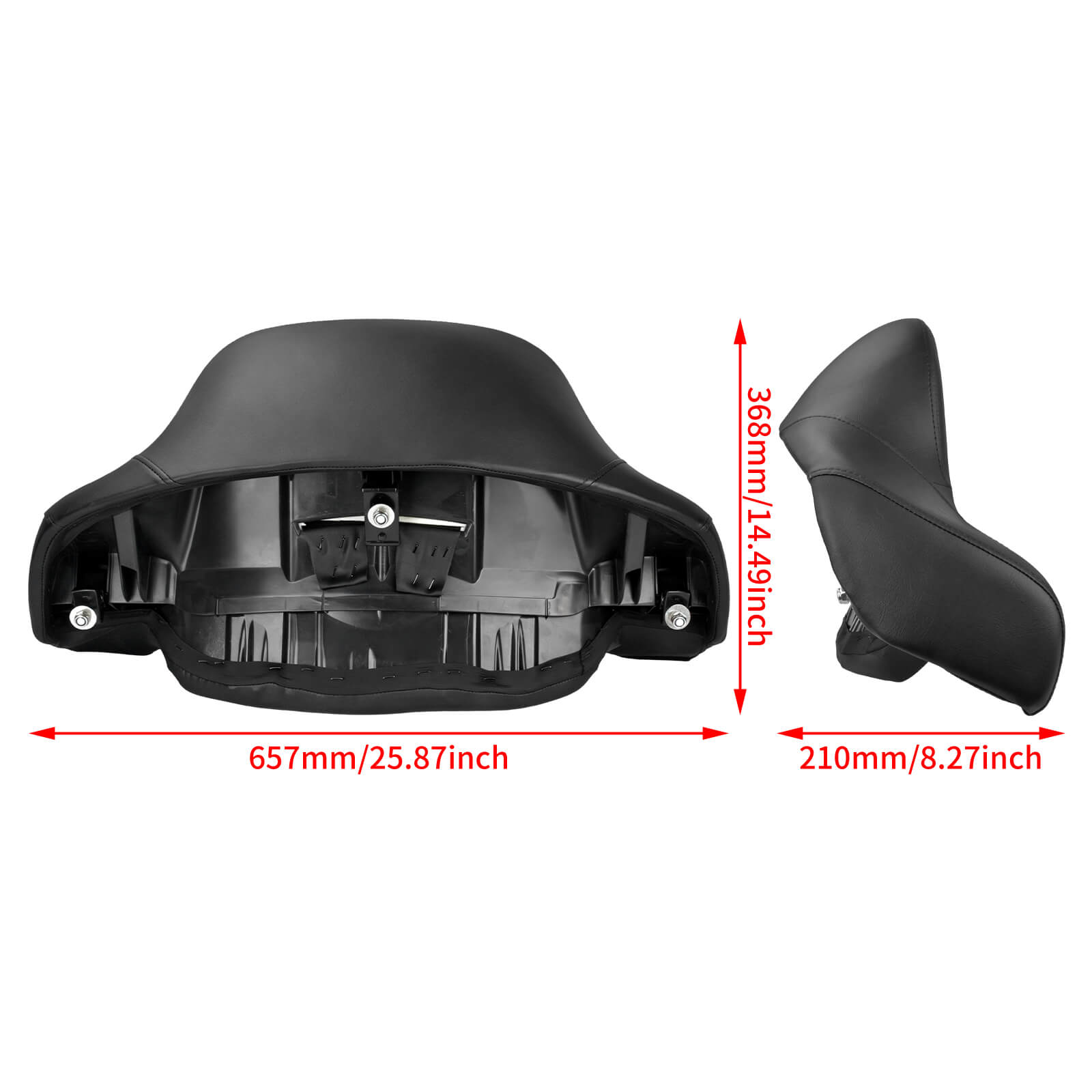CB017501 Mactions Tour Pak Backrest Pad for Harley Touring Size