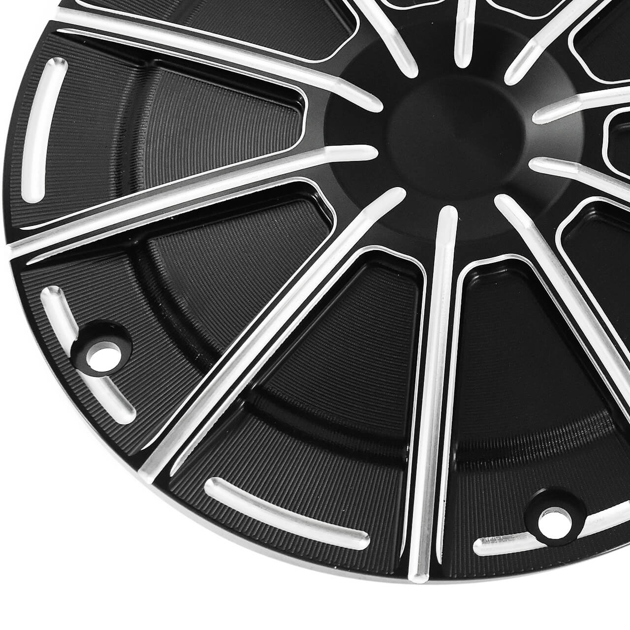CR016401 mactions CNC Machined Billet Aluminum Black&Chrome Derby & Timer Cover Set for harley trike 2025 - details