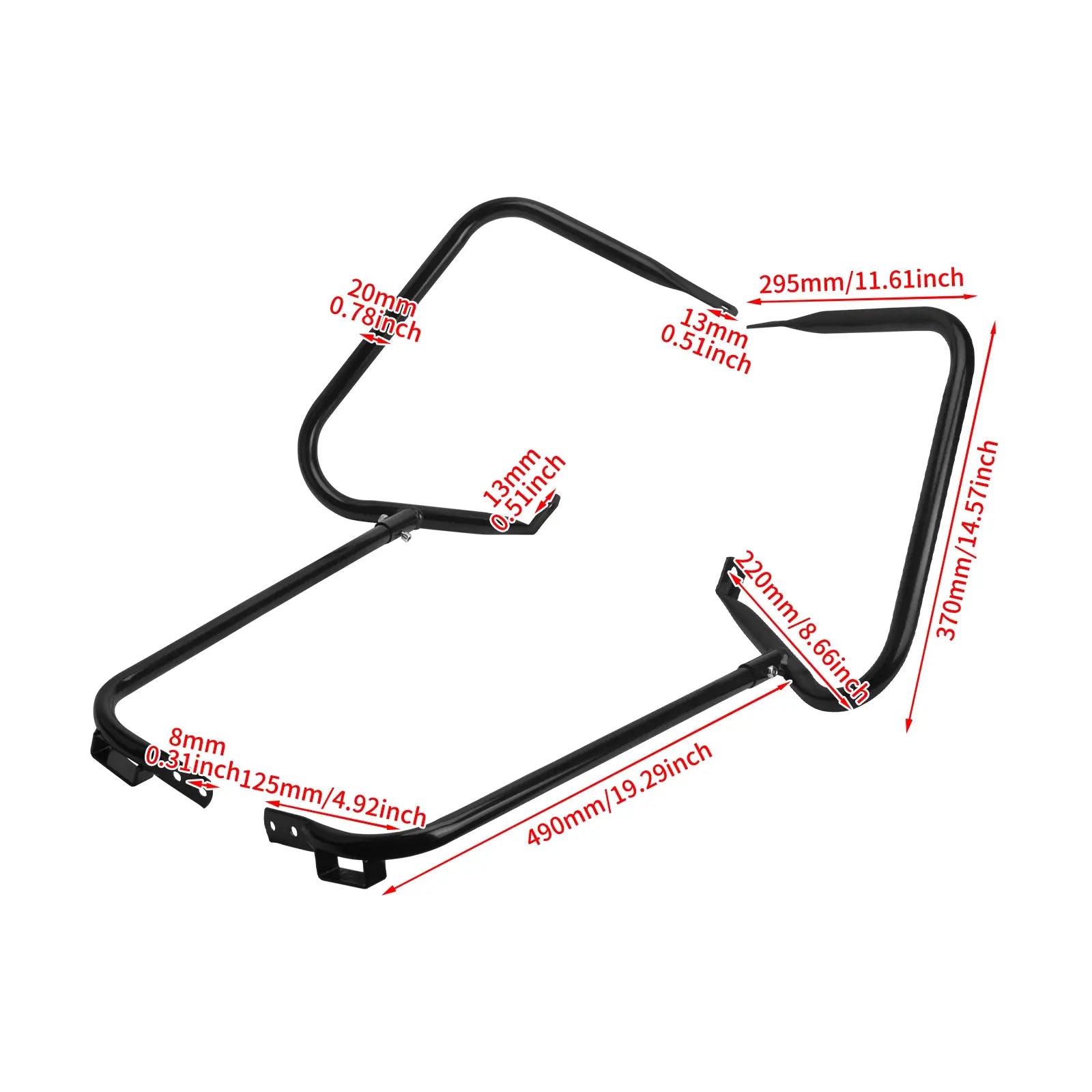 CR018101 Mactions motorcycle rear saddlebag guard bar for Harley size