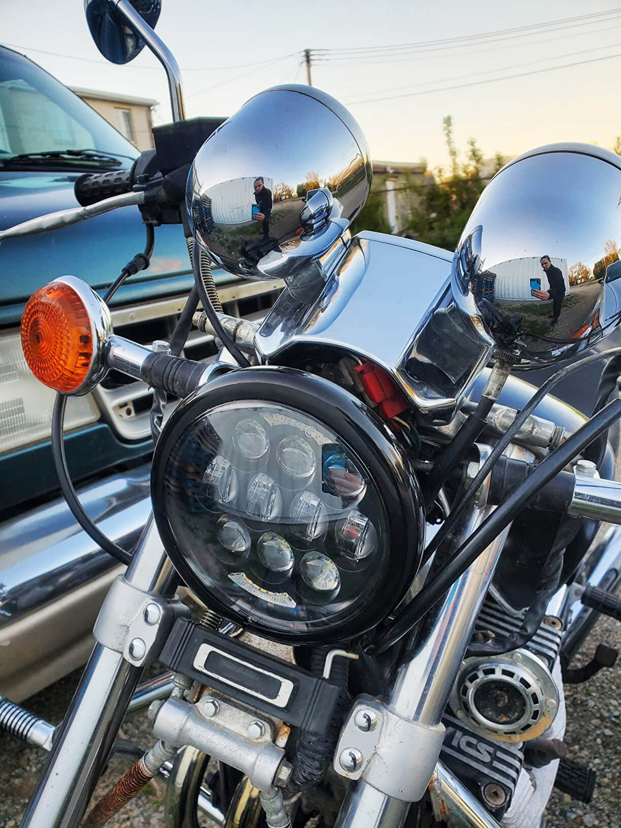5.75" Headlight Cover Black Housing For Sportster Softail Dyna | Mactions