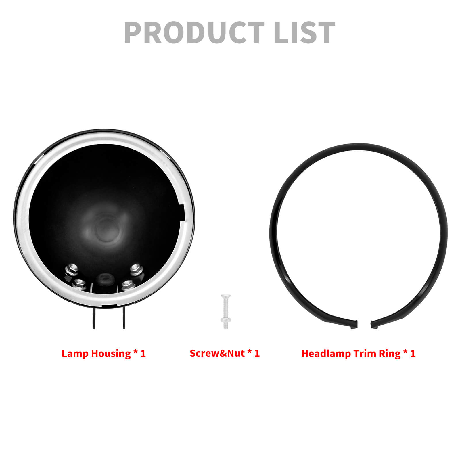 5.75" Headlight Cover Black Housing For Sportster Softail Dyna | Mactions