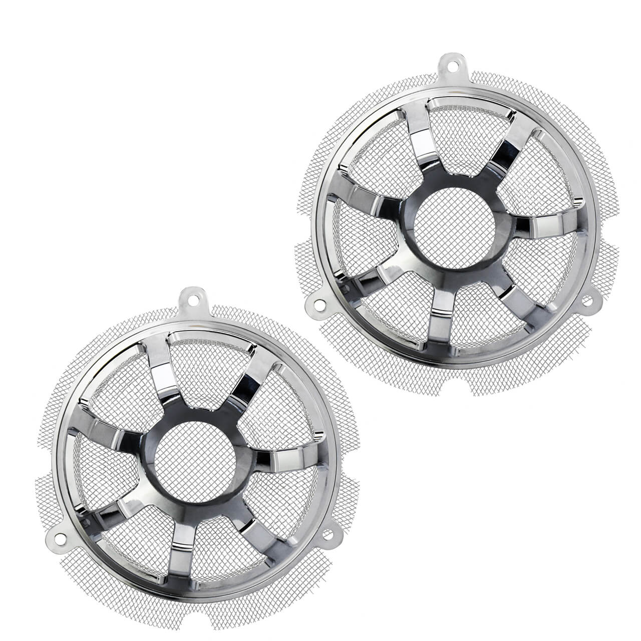 CR020406 mactions Front Speaker Grill Mesh Cover Fit Harley touring chrome