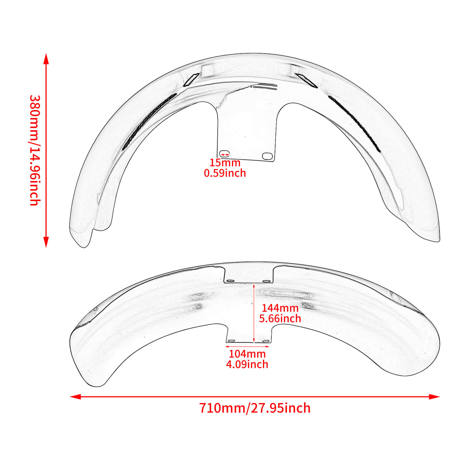 120/R19 Mudguard Front Fender Touring Bagger Parts for Harley Touring Models | Mactions