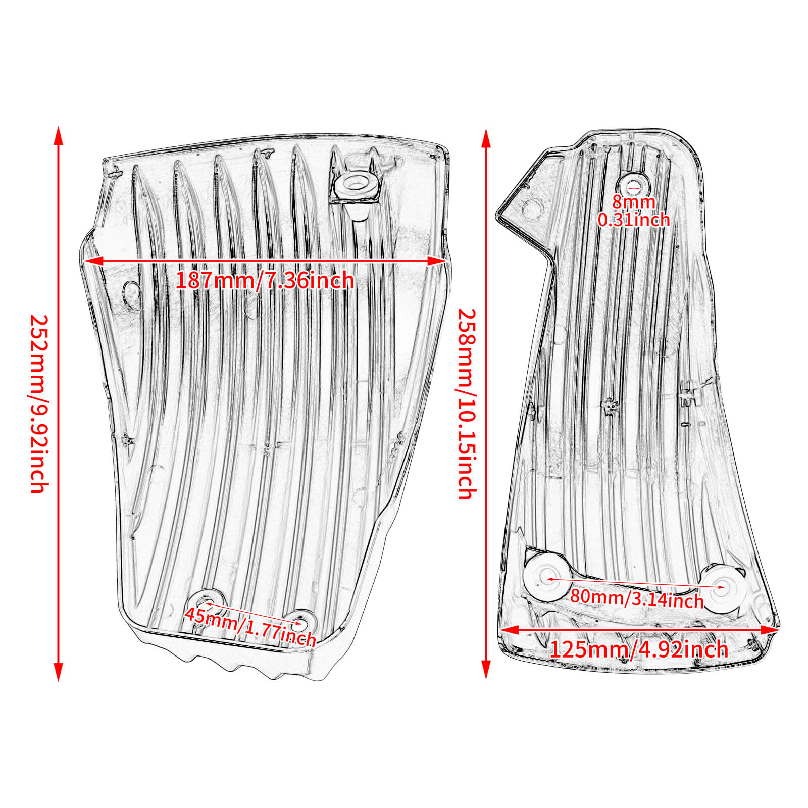Battery Side Fairing Covers Side Panel Protection for Harley M8 Softail Models 2018-2023 | Mactions