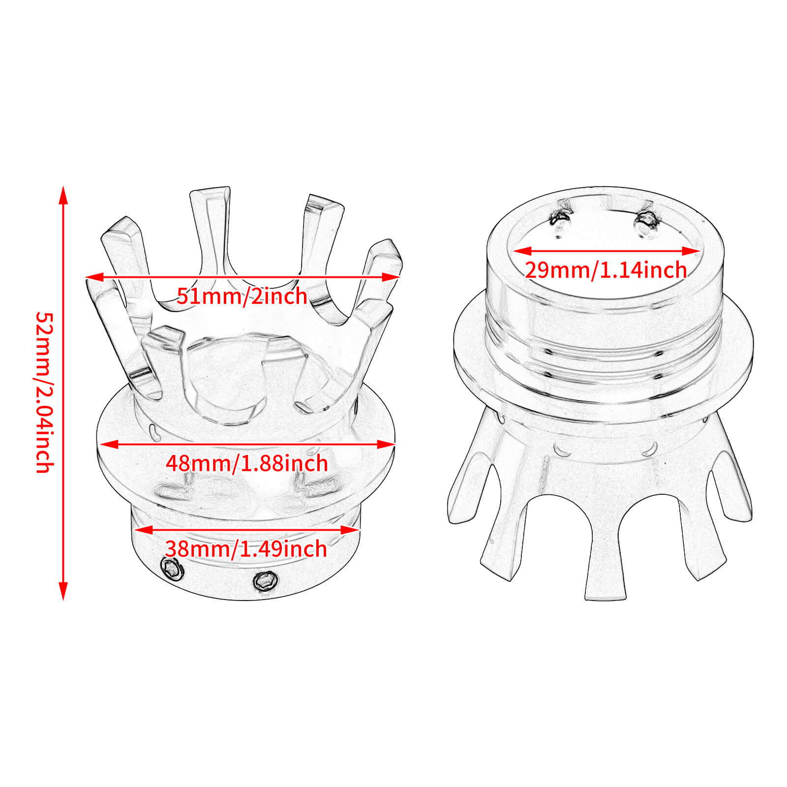 CR0292-mactions-Crown-Front-Axle-Nut-Covers-for-softail-size