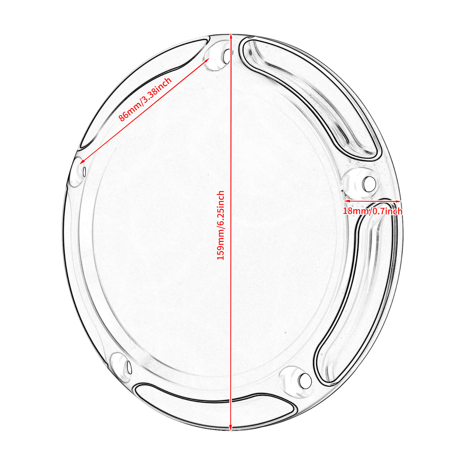 CR030103 mactions Derby Cover Clutch Cover For Harley Softail 114 breakout - size