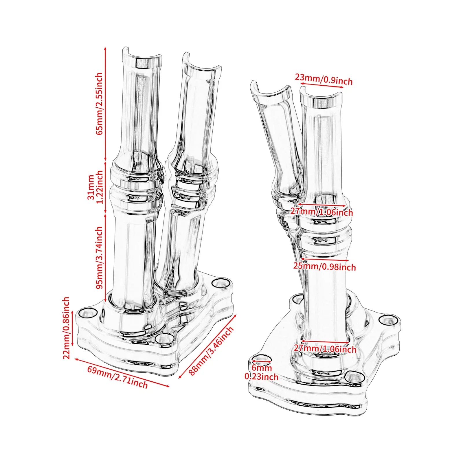 CR033302-Pushrod-Lifter-Tappet-cover-chrome-size