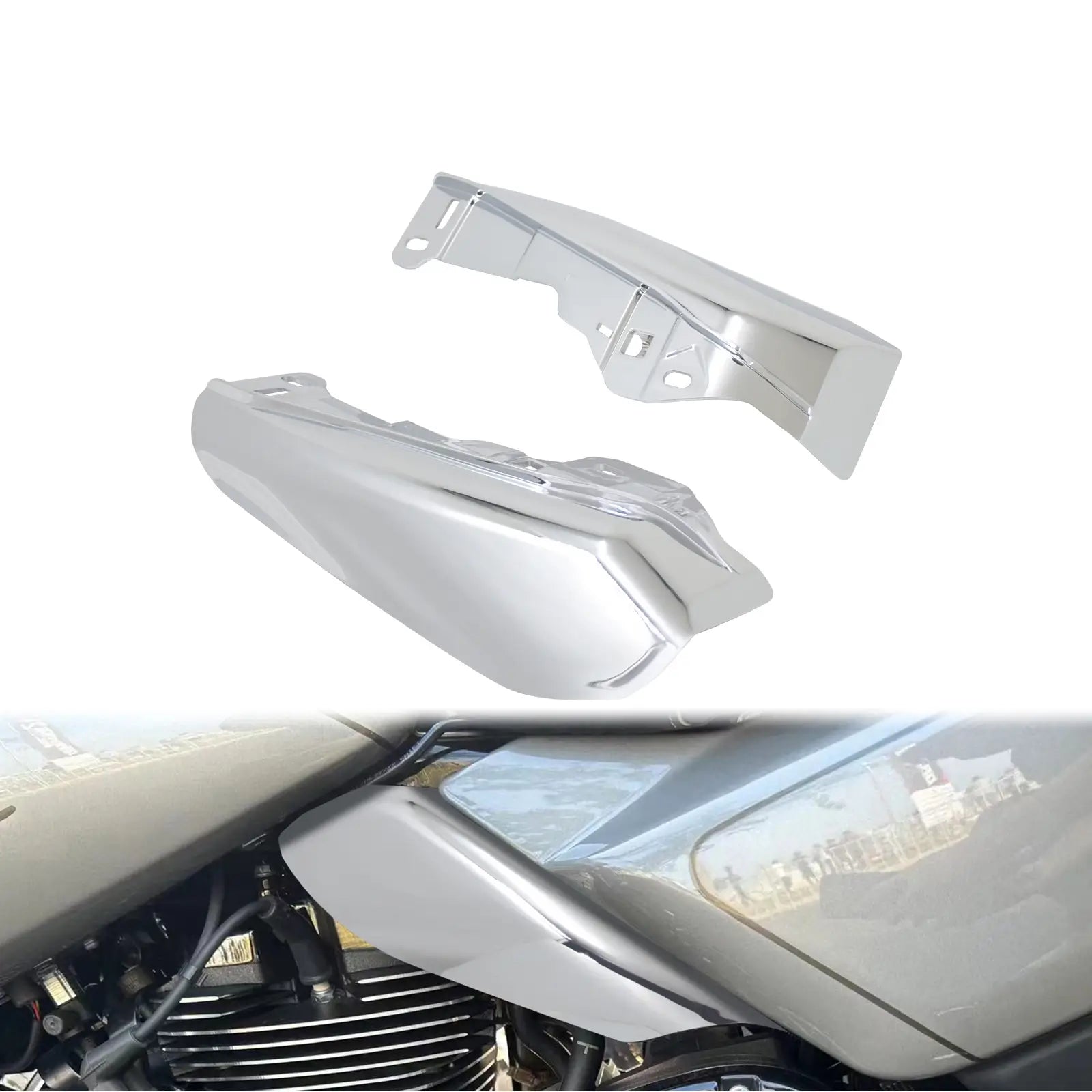 Motorcycle Mid-Frame Air Heat Deflector Shield For Harley Touring & Trike '24-UP | Mactions