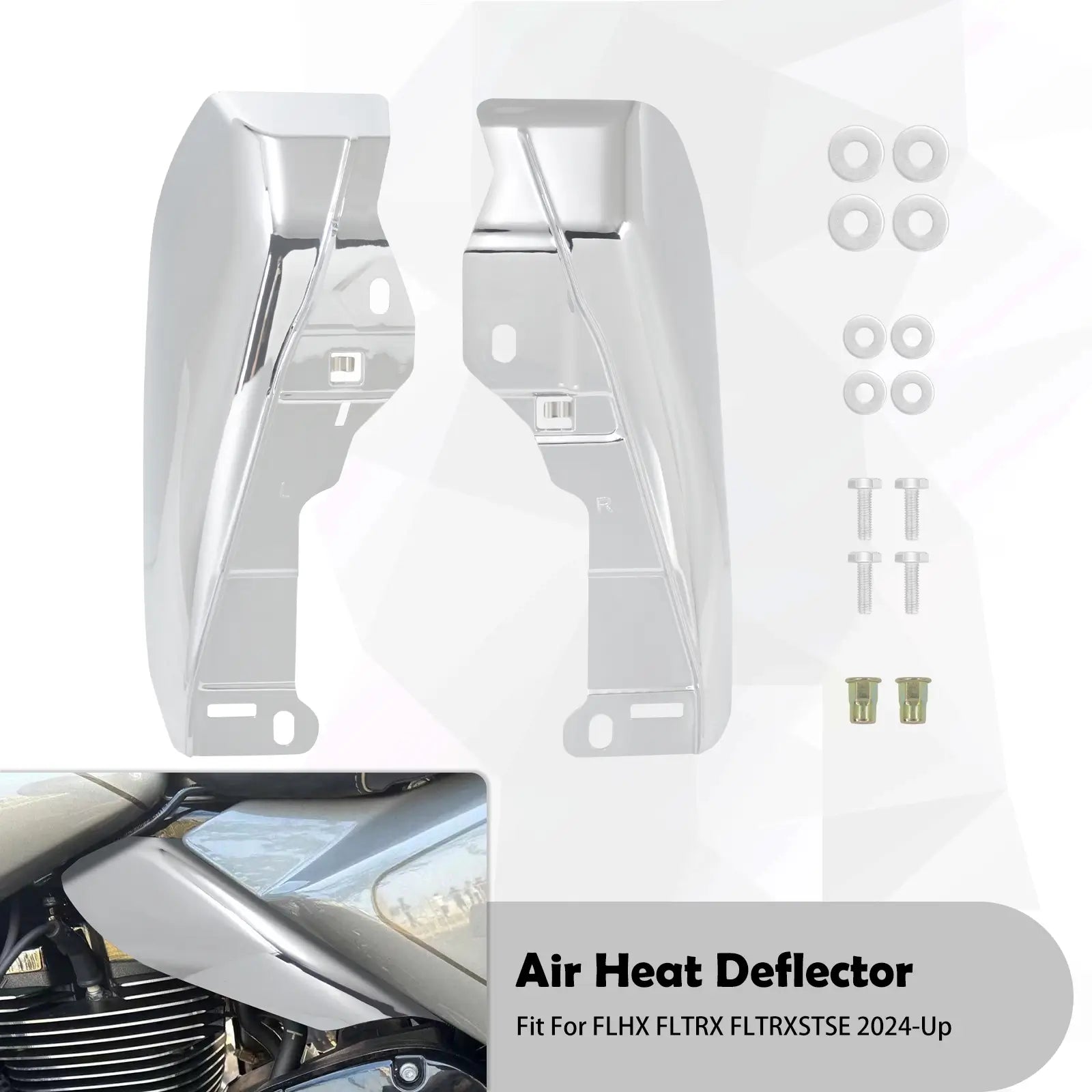 Motorcycle Mid-Frame Air Heat Deflector Shield For Harley Touring & Trike '24-UP | Mactions