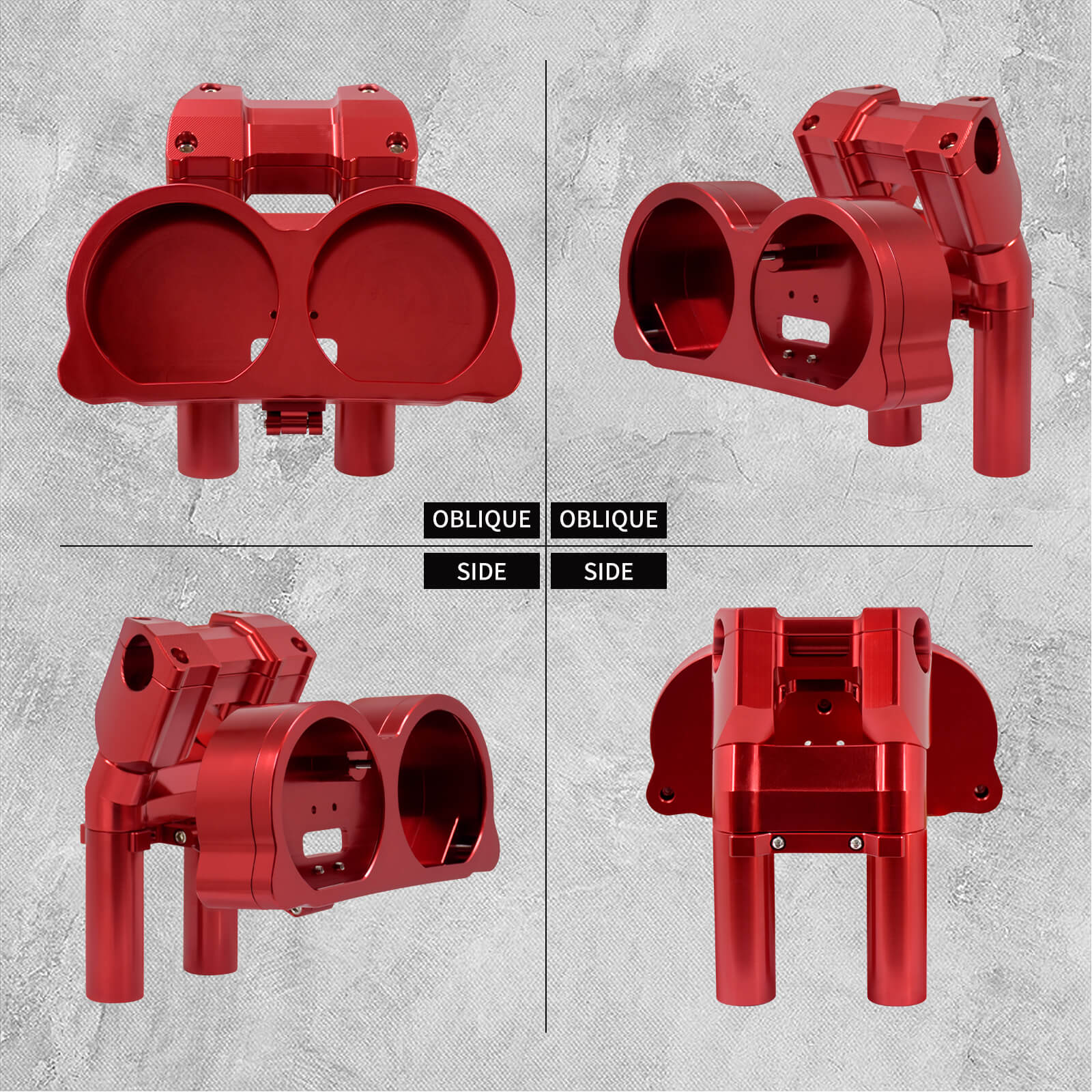 CR035102 8" Billet Dual Gauge Relocation Riser Bracket For Harley Road Glide 2015