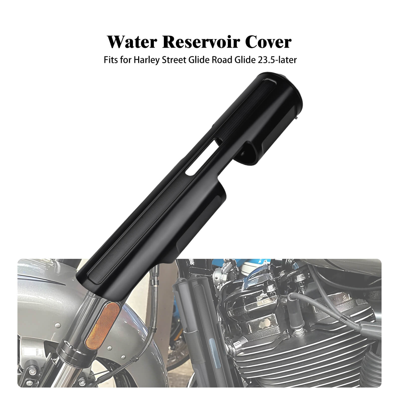 CR036401 Mactions_Black Water Reservoir Guard Cover for Harley Touring VVT Models ‘23.5-’25