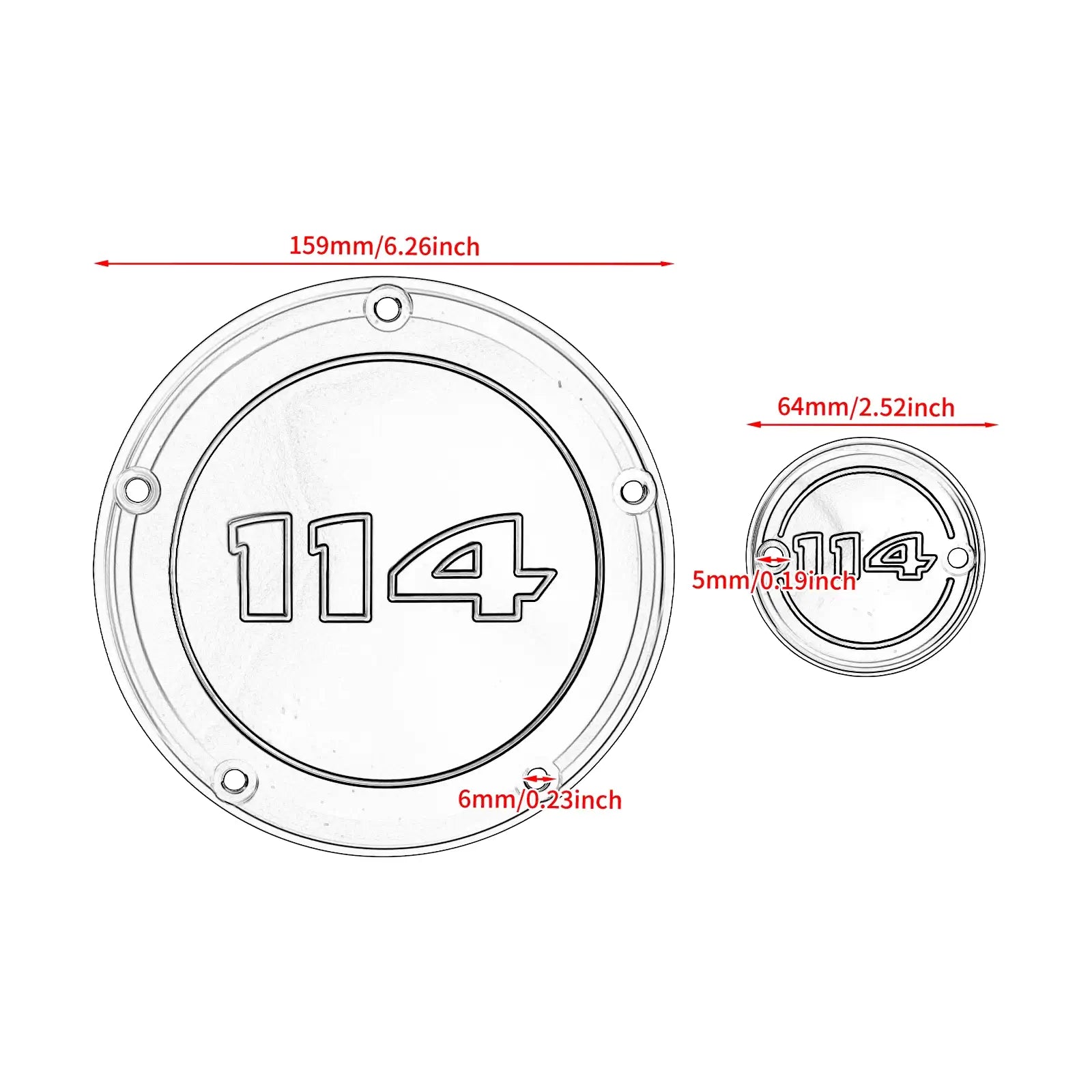 EN000402 mactions Derby Timer Cover Engine Side Cover For Harley breakout 117 - size