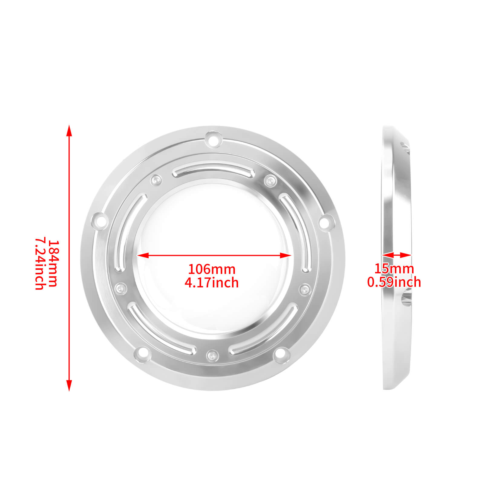 EN000502 mactions Transparent Primary Derby Cover Clutch Cover for Harley touring - size