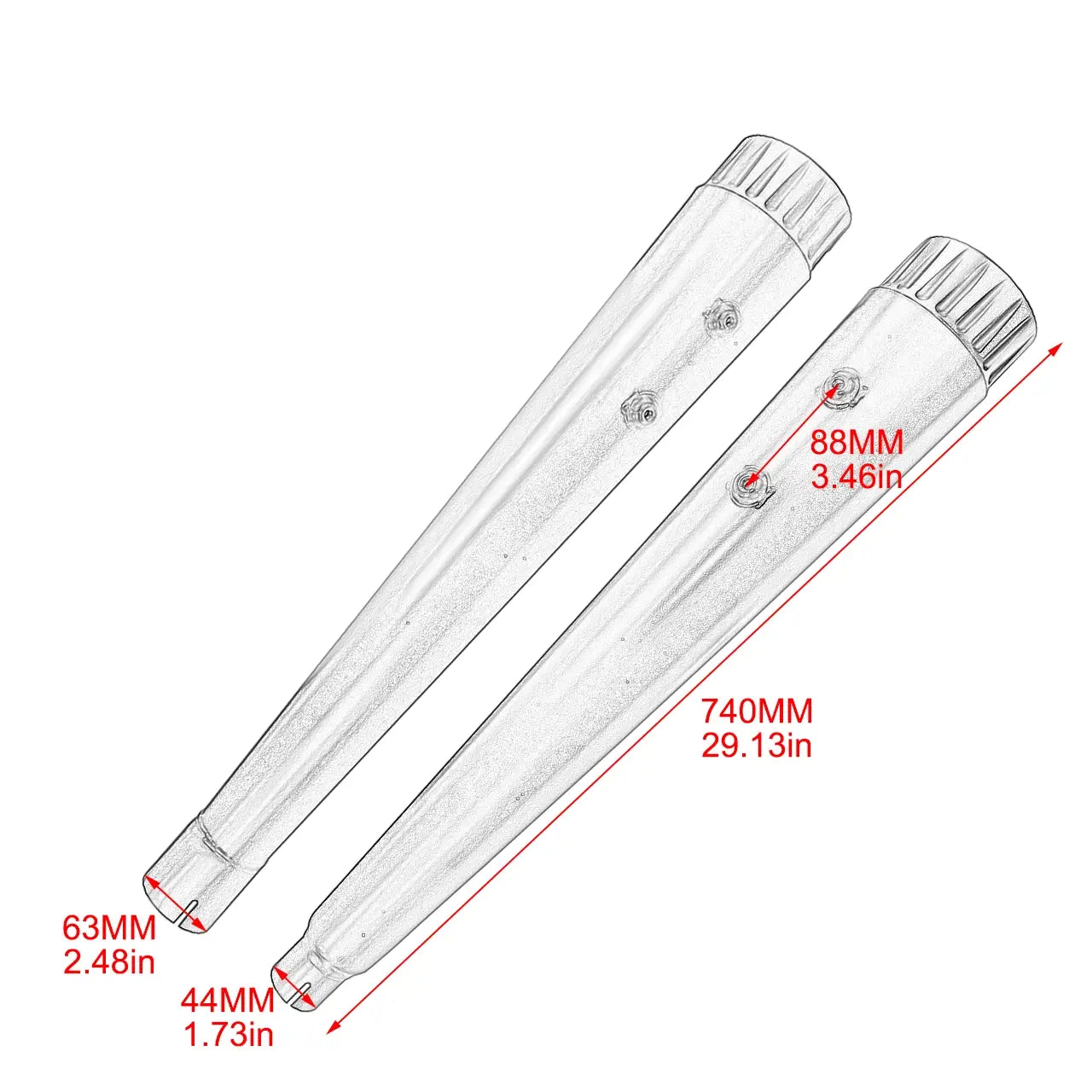 Megaphone Slip-On Mufflers Exhaust Pipes For Harley Touring 2017-2020 | Mactions