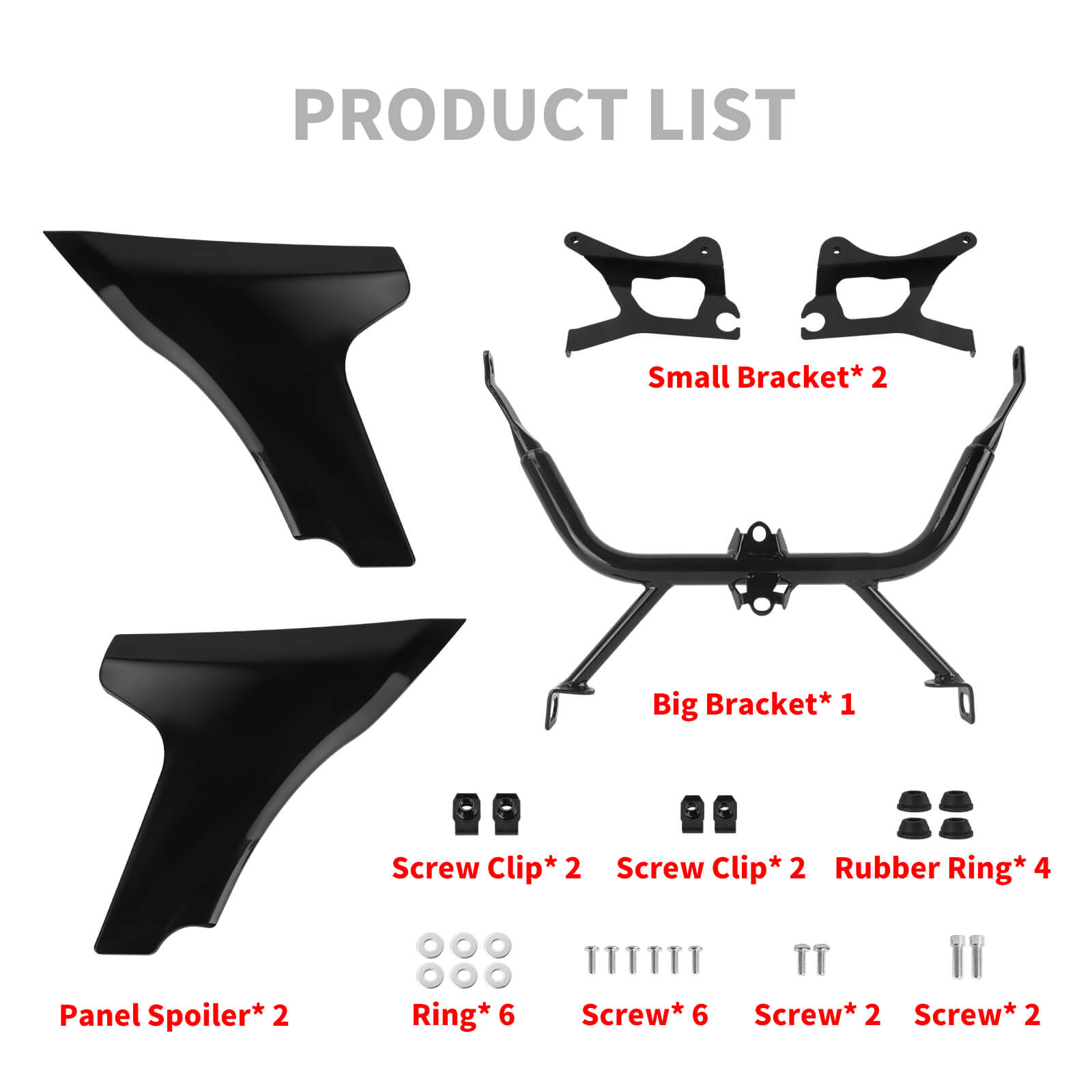FR003301 mactions CVO Style Fairing Spoiler Kit with Engine Guard Bracket for Harley road glide 2024 - product list