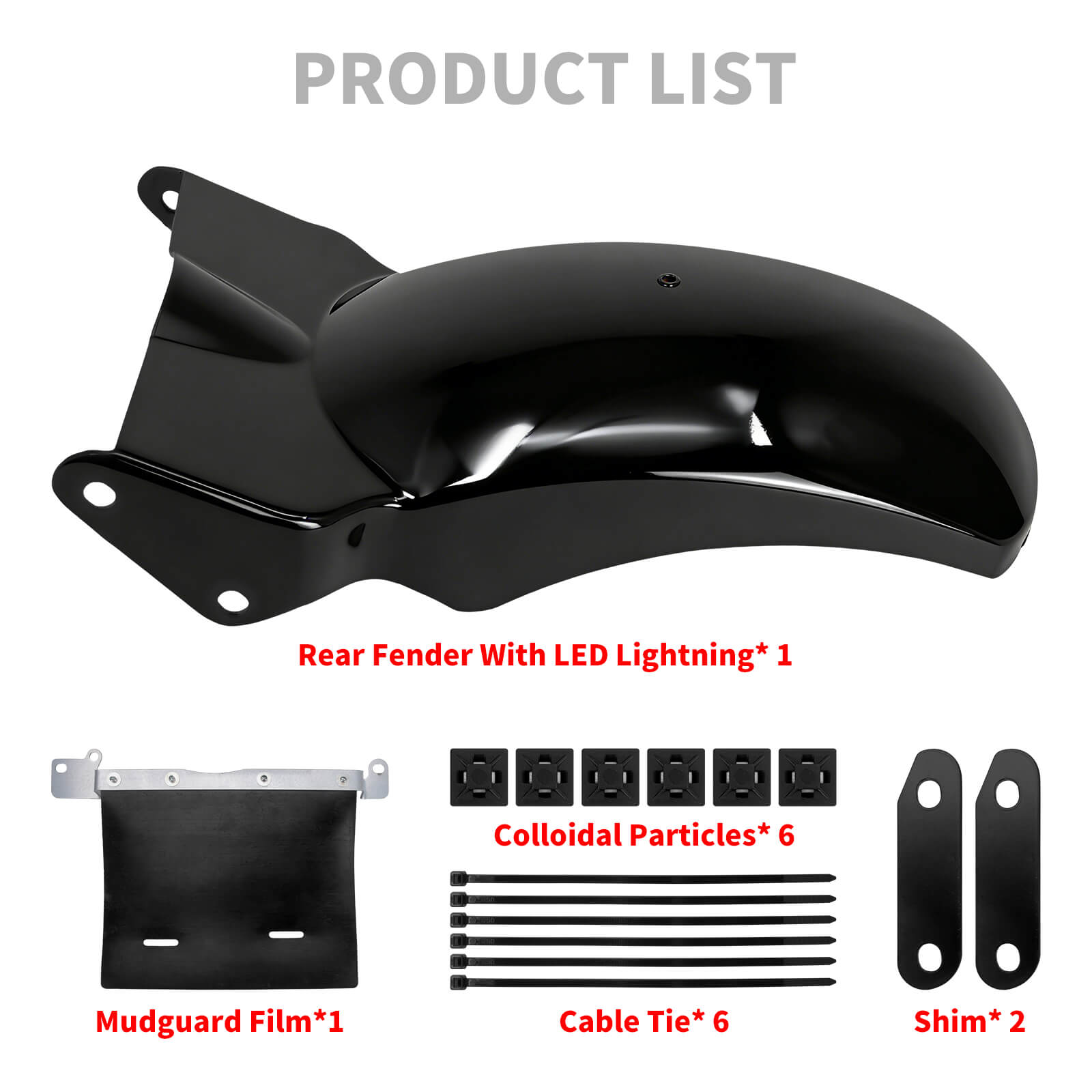 FR004501 Mactions Short Rear Fender With LED System For Softail Product List