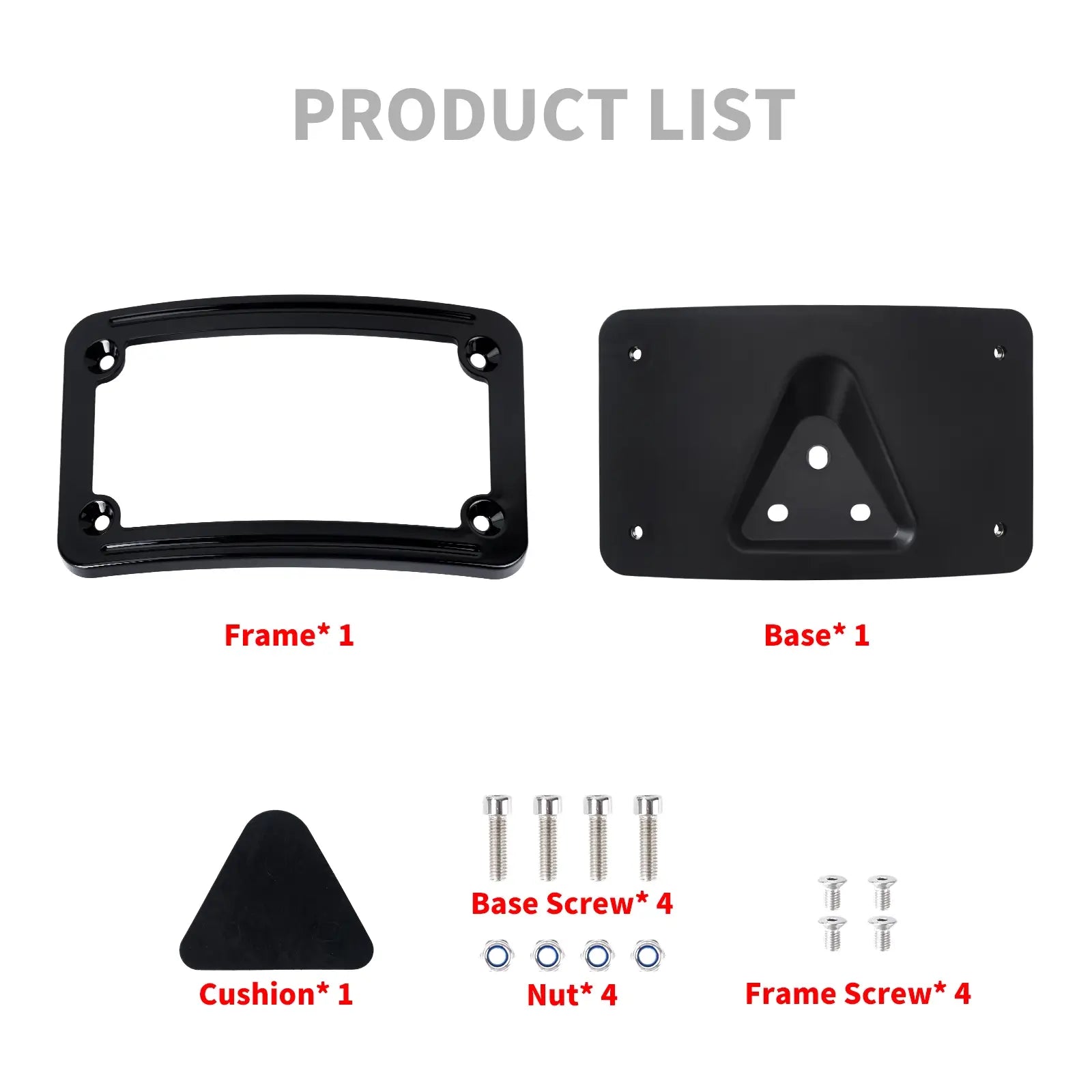 FR004901 mactions Curved Laydown License Plate Mount Bracket Plastic for harley softail