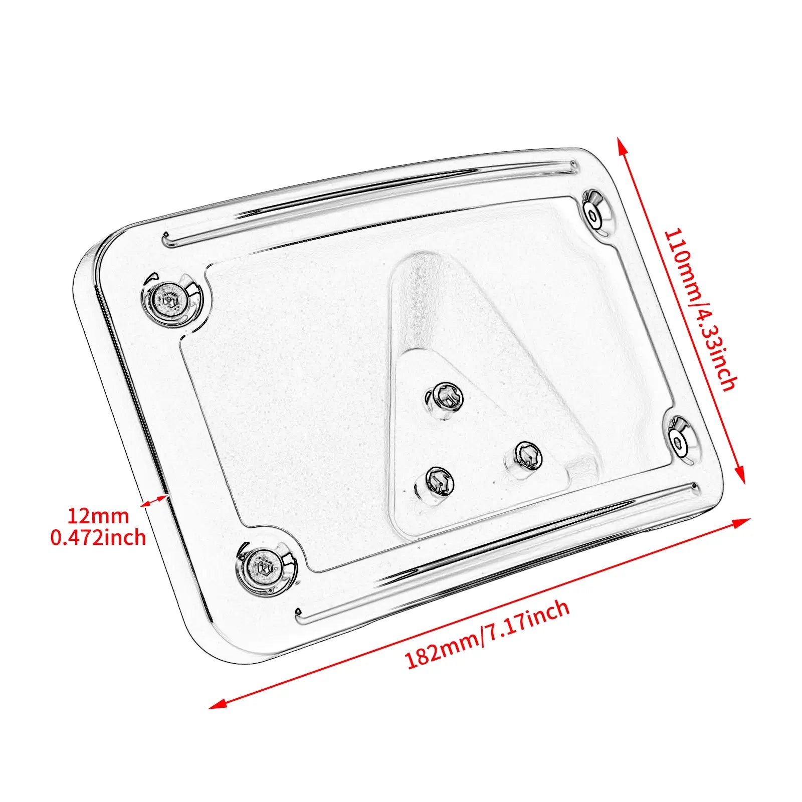 FR004901 mactions Curved Laydown License Plate Mount Bracket Plastic for harley softail size