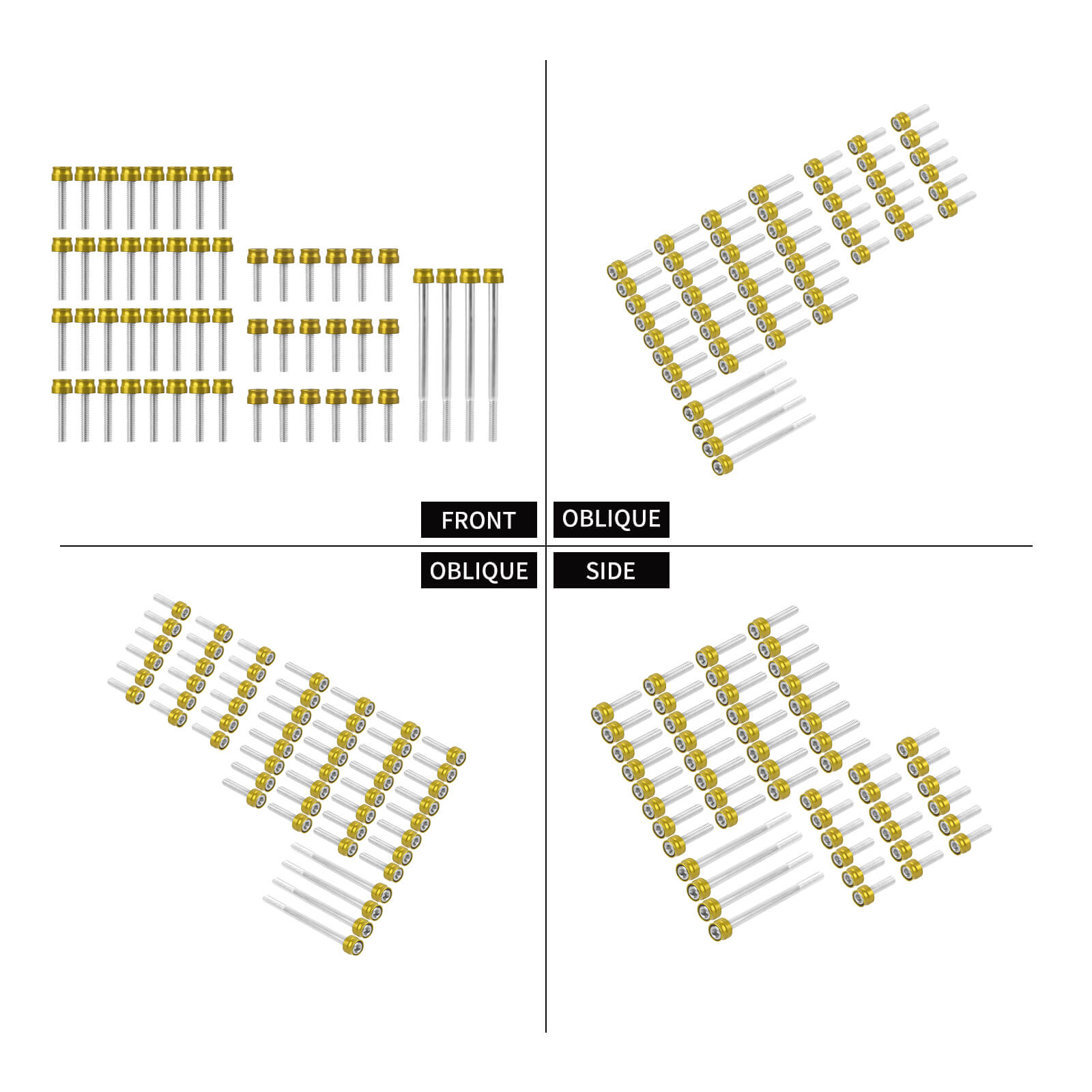 FR006103 mactions Premium Engine Fastener & Dress-Up Kit for Harley softail - gold