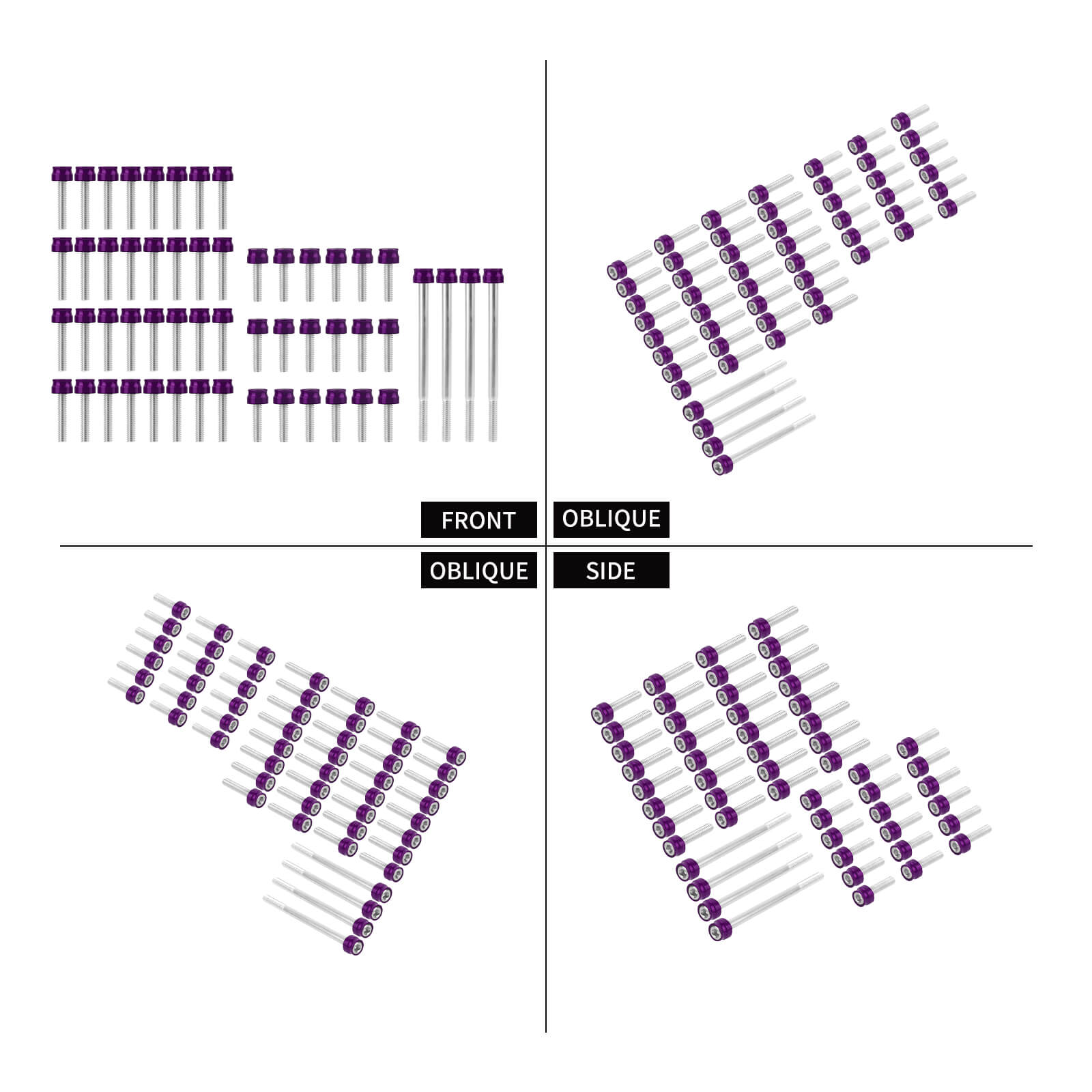 FR006106 mactions Engine Toppers Premium Engine Fastener & Dress-Up Kit for Harley touring 2024 - purple