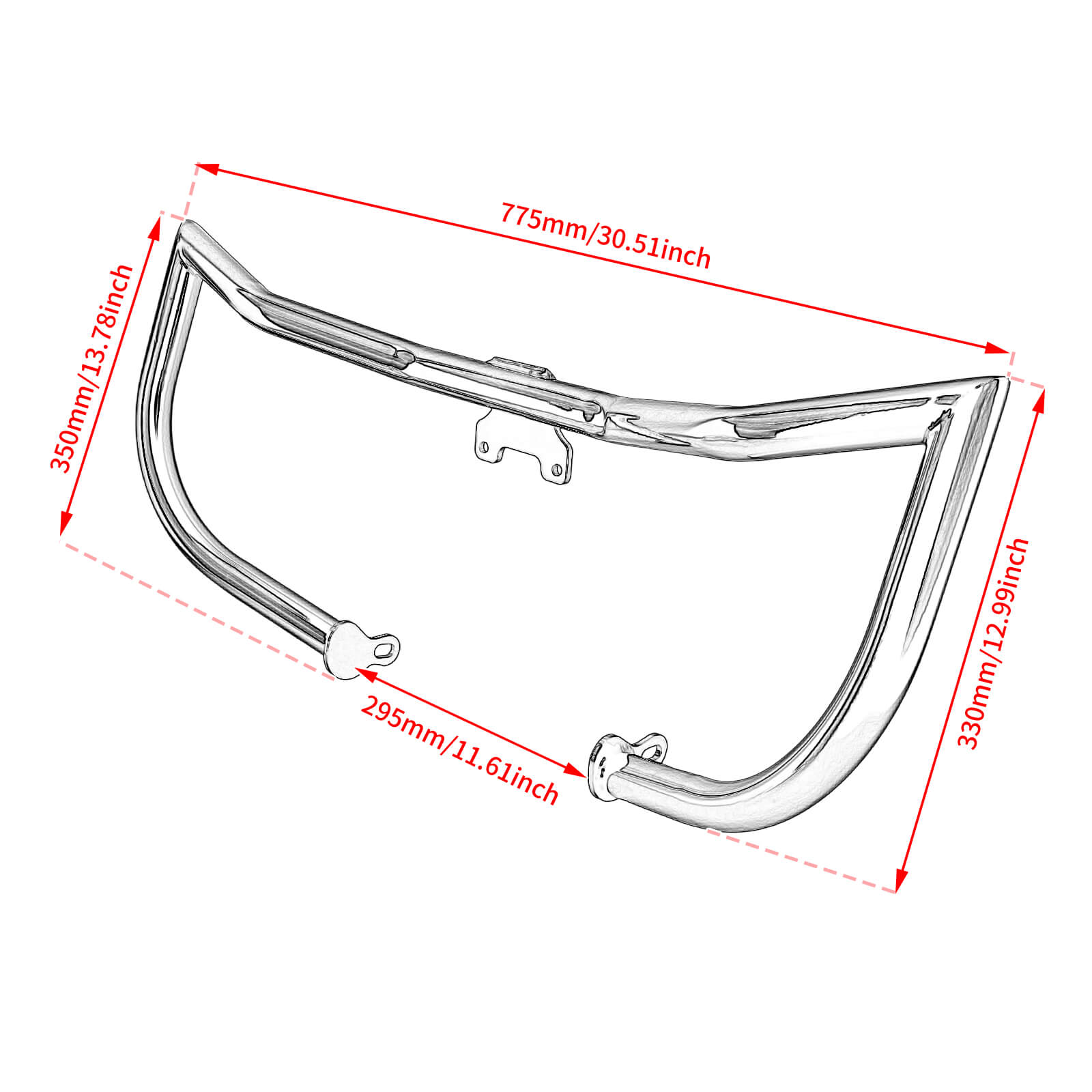 FR006701 mactions Front Engine Guard Crash Bar for Harley Touring road king - size