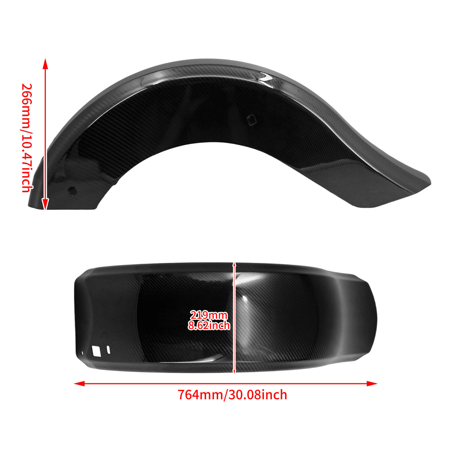FR006901 Mactions Ultra-Lightweight Carbon Fiber Rear Fender For Harley Touring ‘09-’23 Size