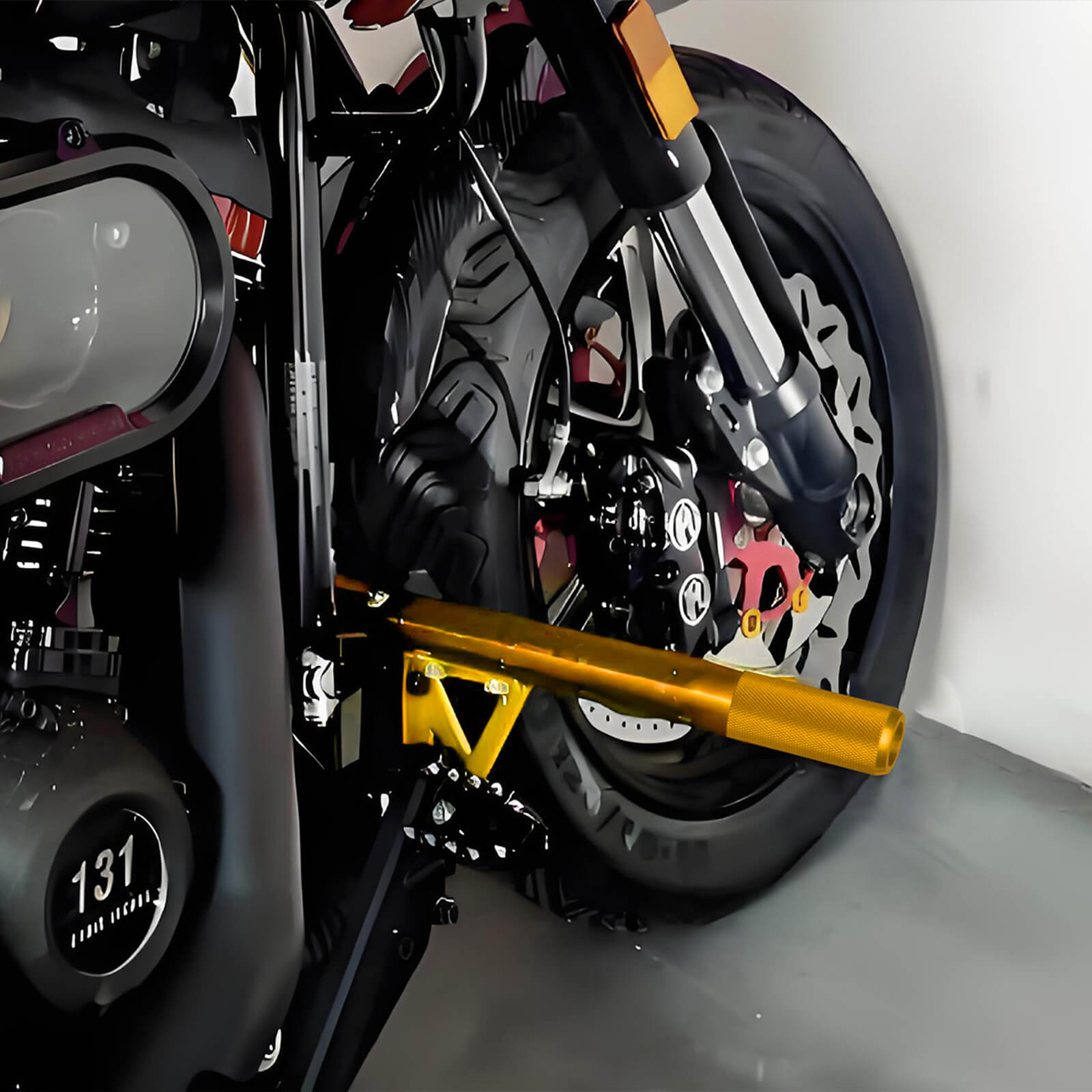 FR007602 mactions Yellow 1.25" Front Highway Crash Bar Pegs for Harley Softail 2018