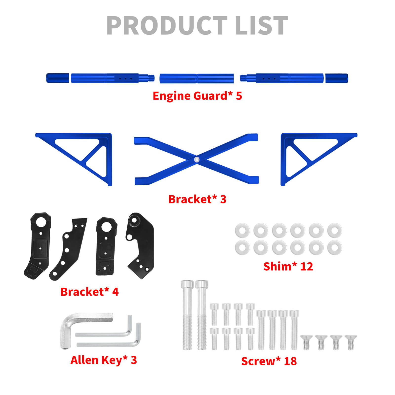 FR007603 mactions Blue 1.25" Front Highway Crash Bar for Harley softail low rider - product list