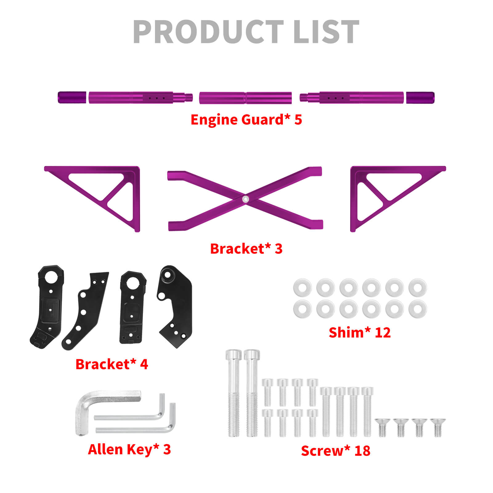 FR007604 mactions Purple 1.25" Front Highway Crash Bar for harley softail low rider - product list