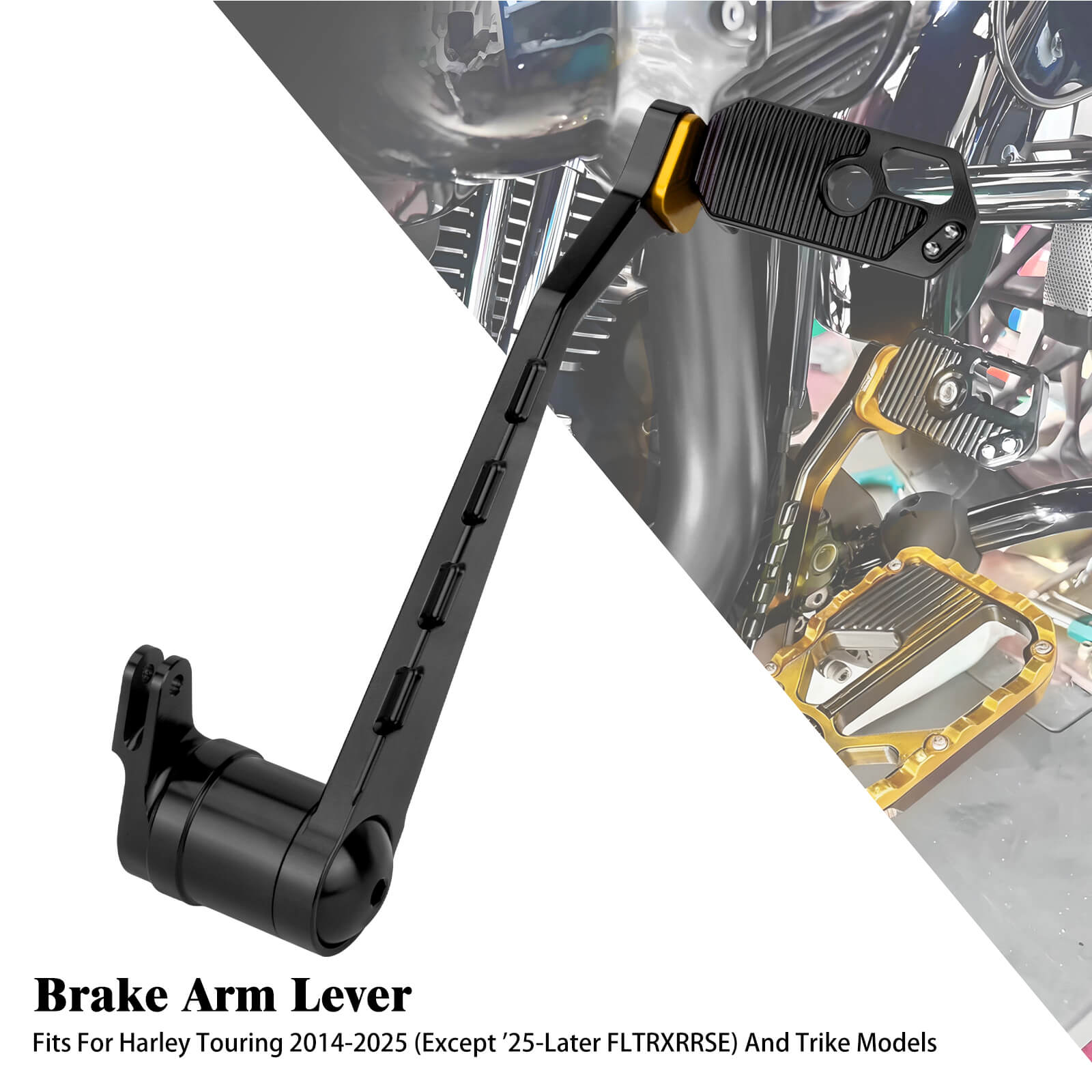 GE001107 Mactions CNC Gold Brake Lever for Touring ‘14-’25