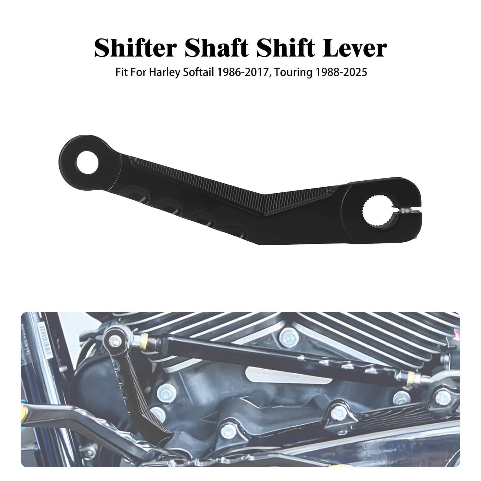 GE001201 Mactions_Aftermarket Motorcycle Aluminum Gear Shift Shaft Lever for Harley Softail & Touring