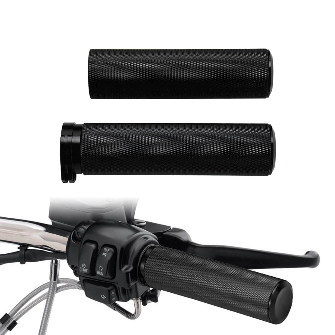 Motorcycle 1" Non-Electronic Handlebar Grips for Harley | Mactions