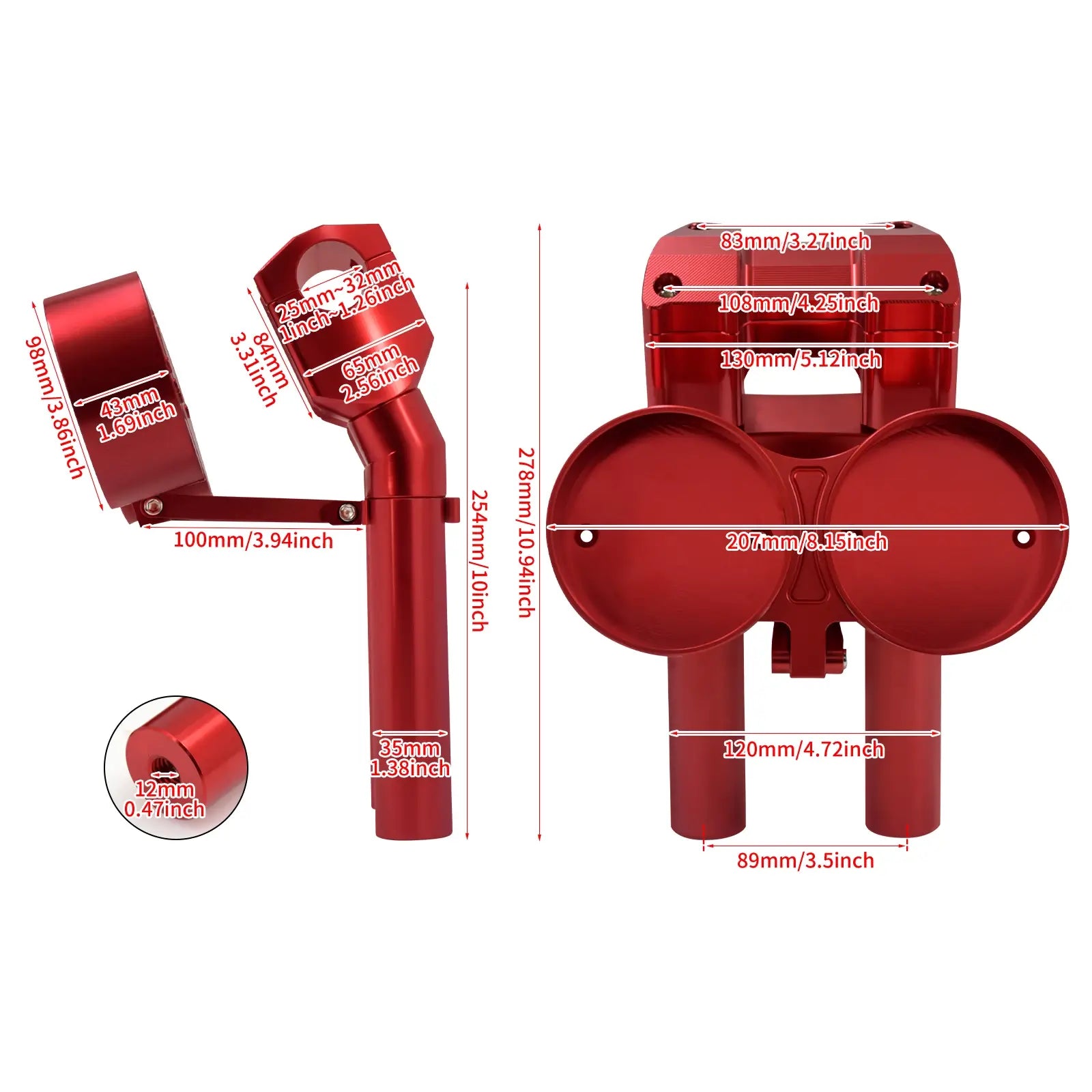 10" Handlebar Riser Adjustable Instrument Twin Gauge Bucket For Harley Softail Low Rider S '17-Up | Mactions