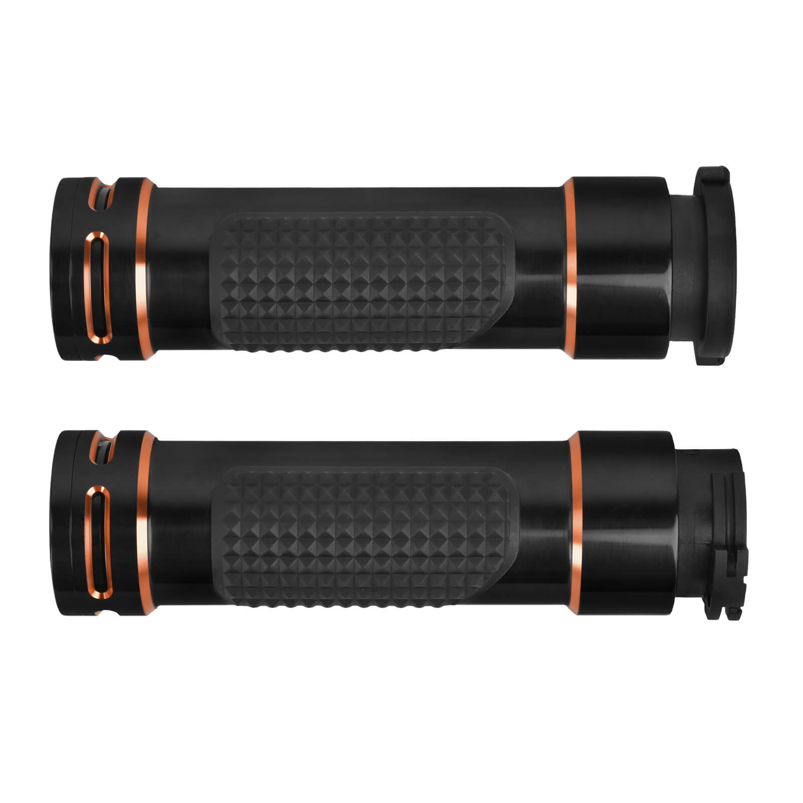 GP009001_Mactions_CNC Aluminum 1'' Non-Electronic Hand Grips for Harley V-Rod Sportster Touring Orange
