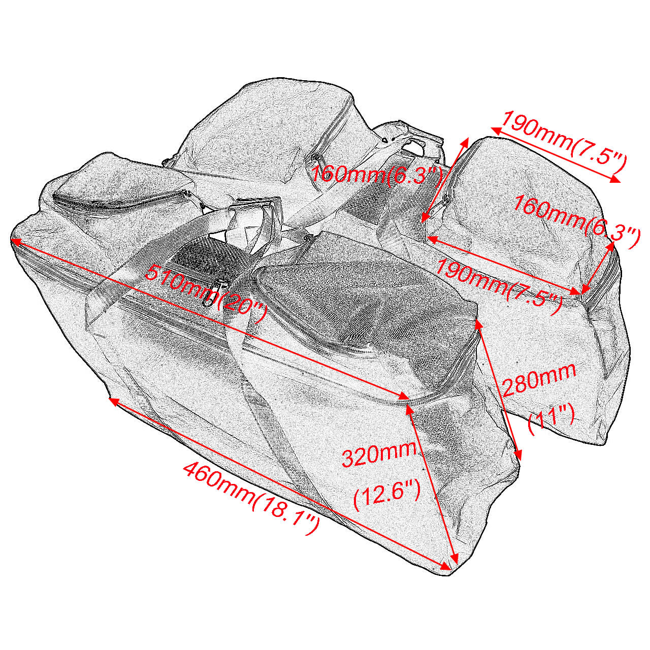 Harley saddlebag liners bags travel-pak storage bag CB006101