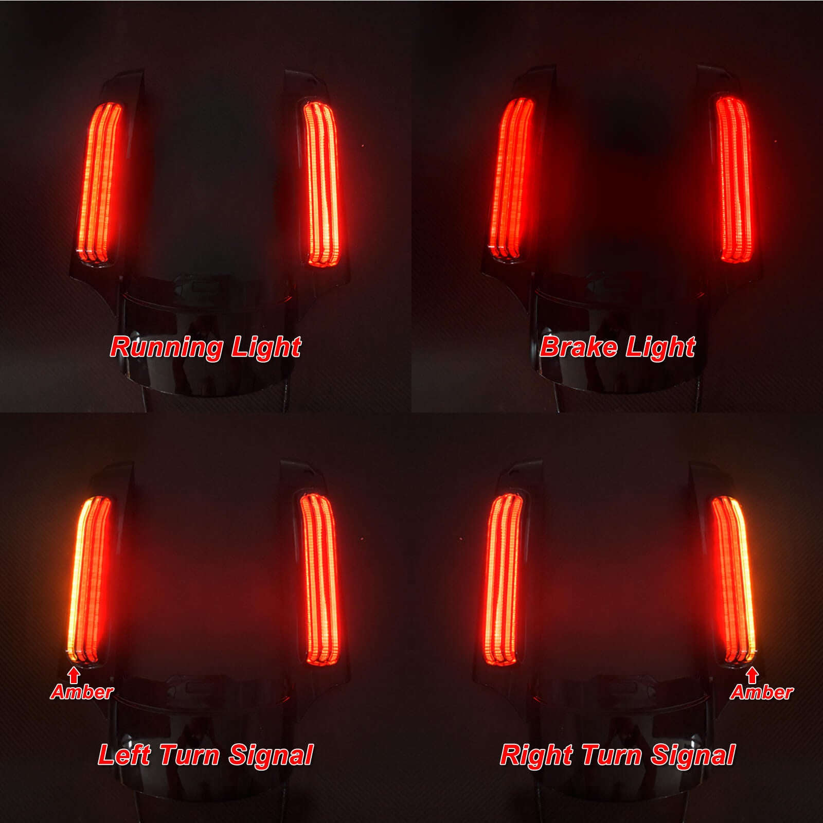 LA015604 MACTIONS Motorcycle LED Rear Fender System For Touring 2014 - effect