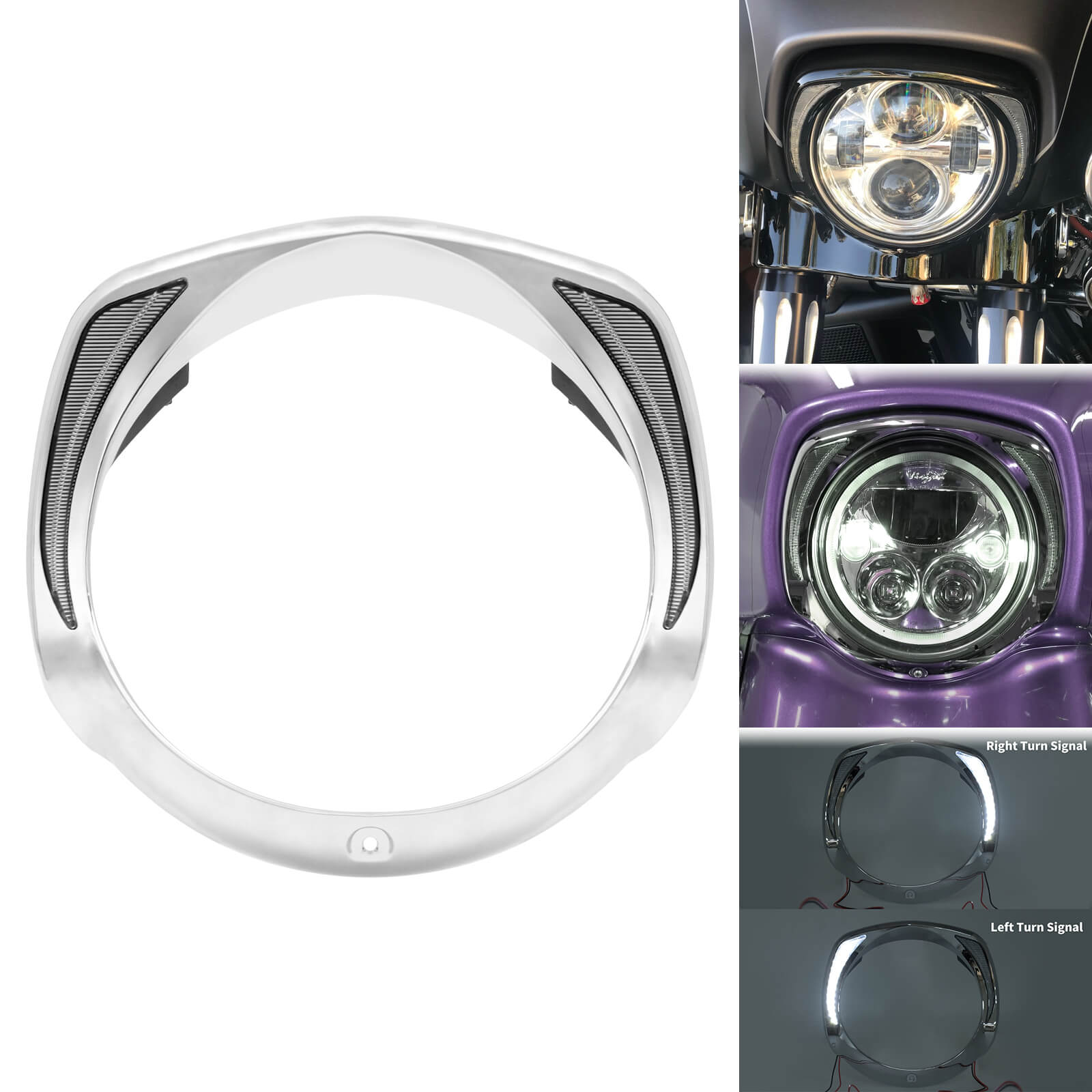 LA017302-LED Headlight-Trim-Cover-For-Harley-chrome