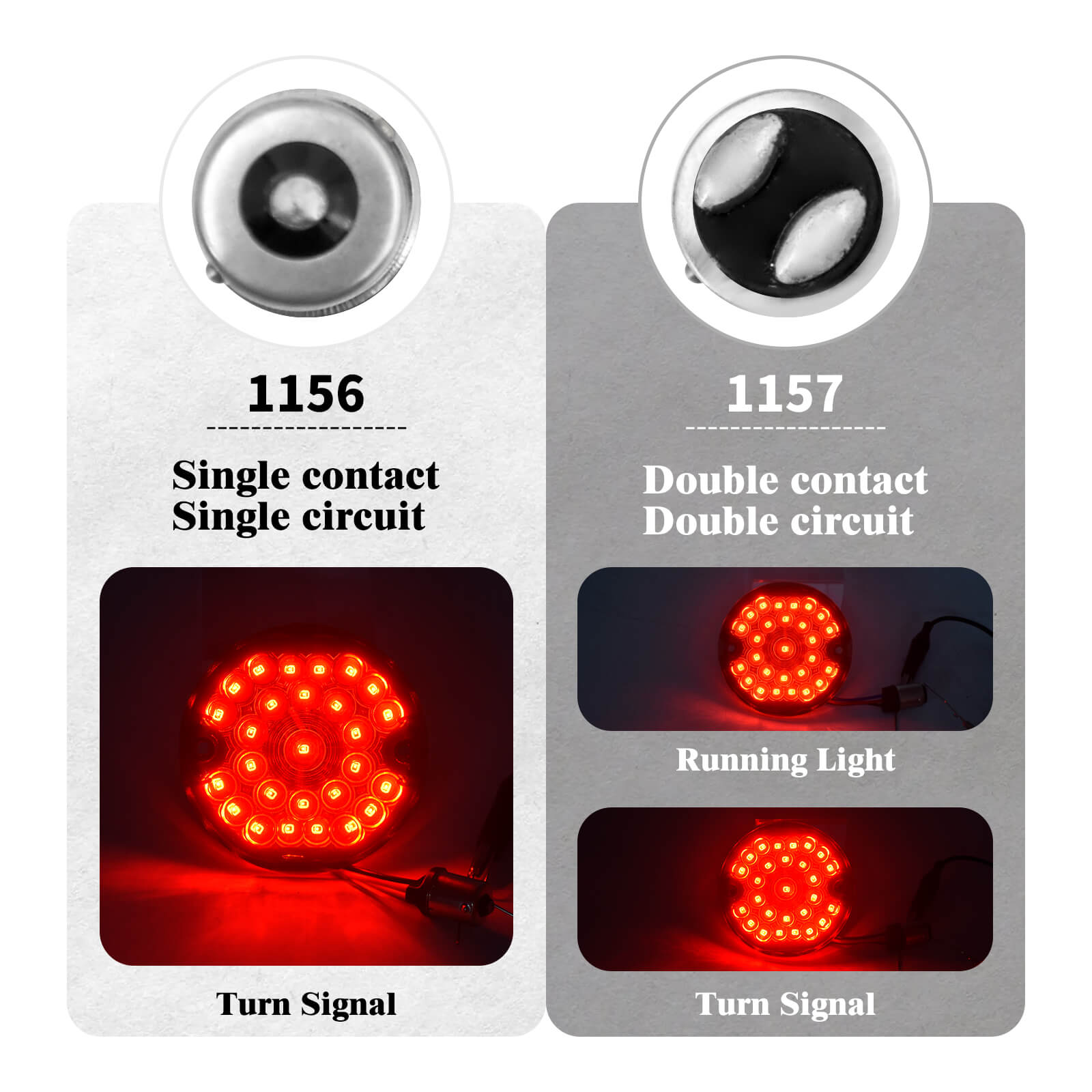 LA020201 mactions 1156 LED Rear Flat Turn Signal Lights for harley touring softail