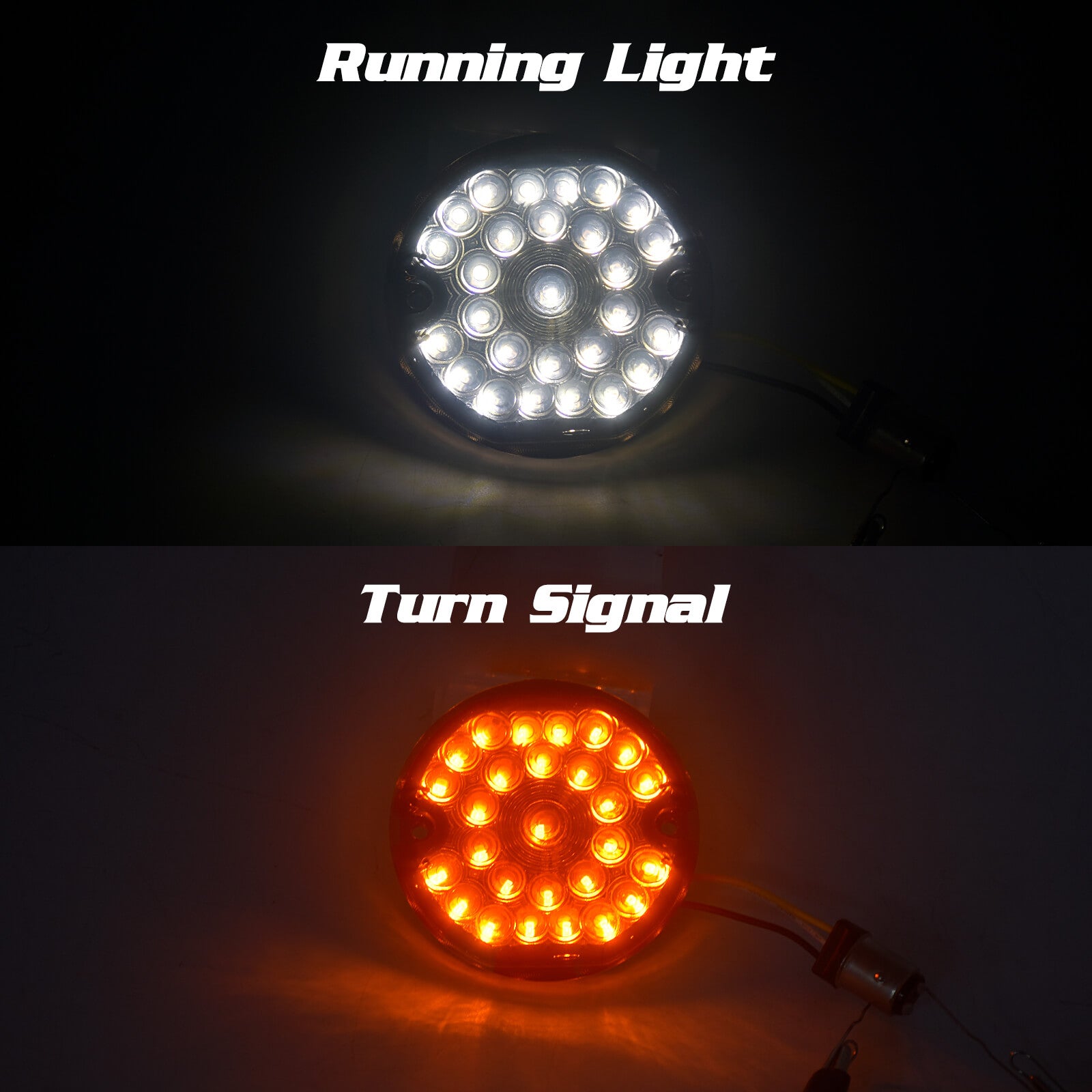 LA020202 mactions Front Rear 1157 LED Turn Signal Lights for harley softail - grey lens