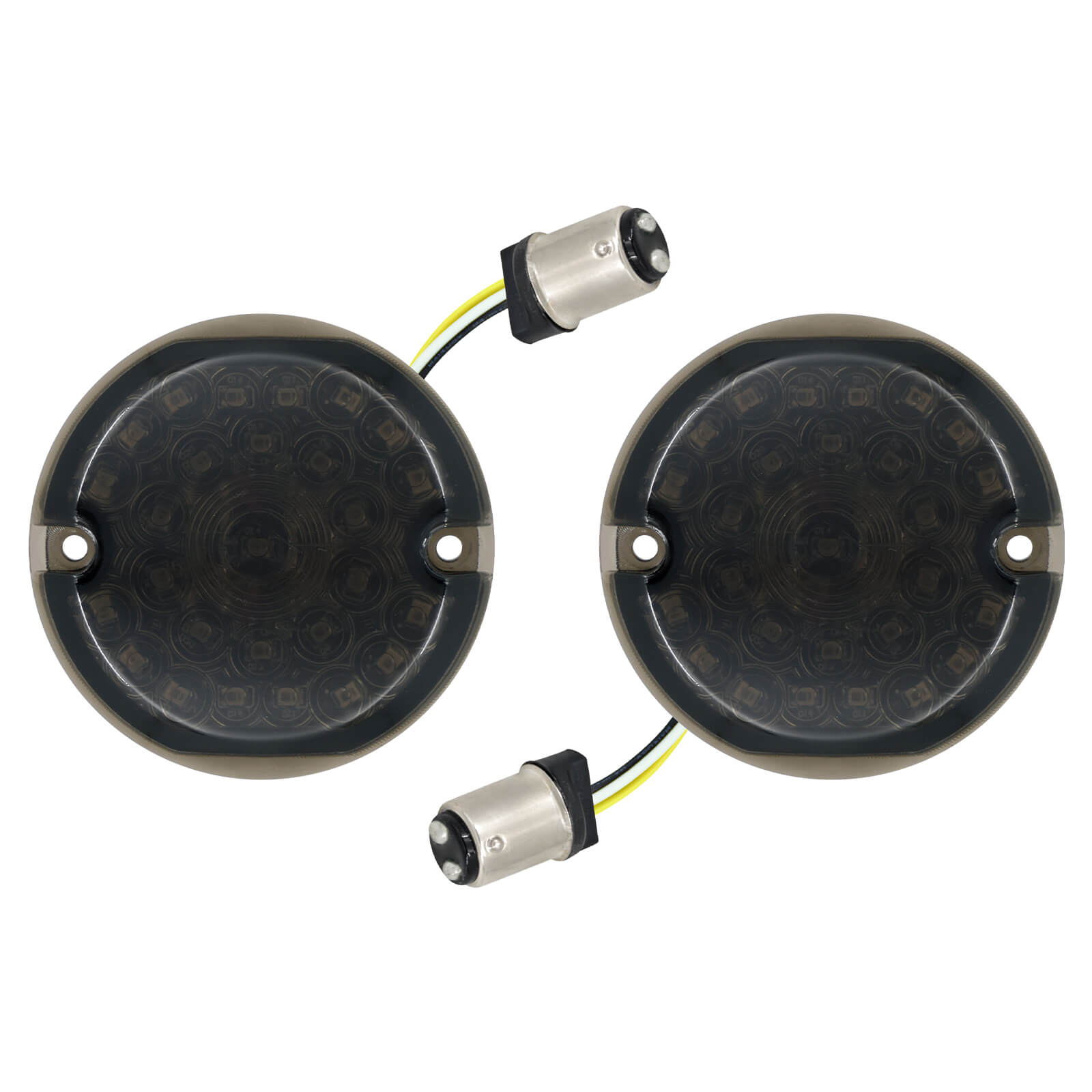 LA020202 mactions Front Rear 1157 LED Turn Signal Lights grey lens