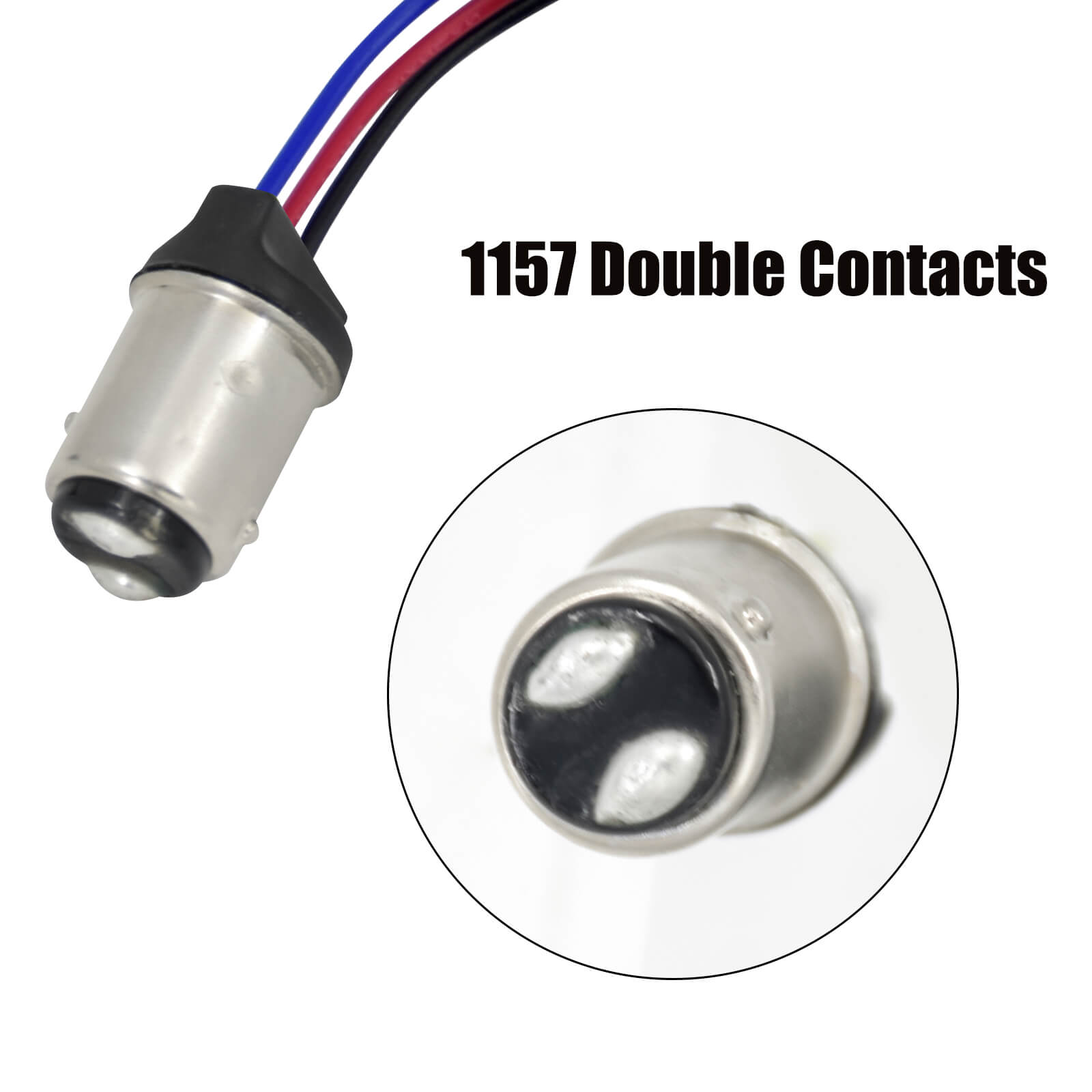 LA020203 mactions Front Rear 1157 LED Turn Signal Lights for harley double contact- grey lens