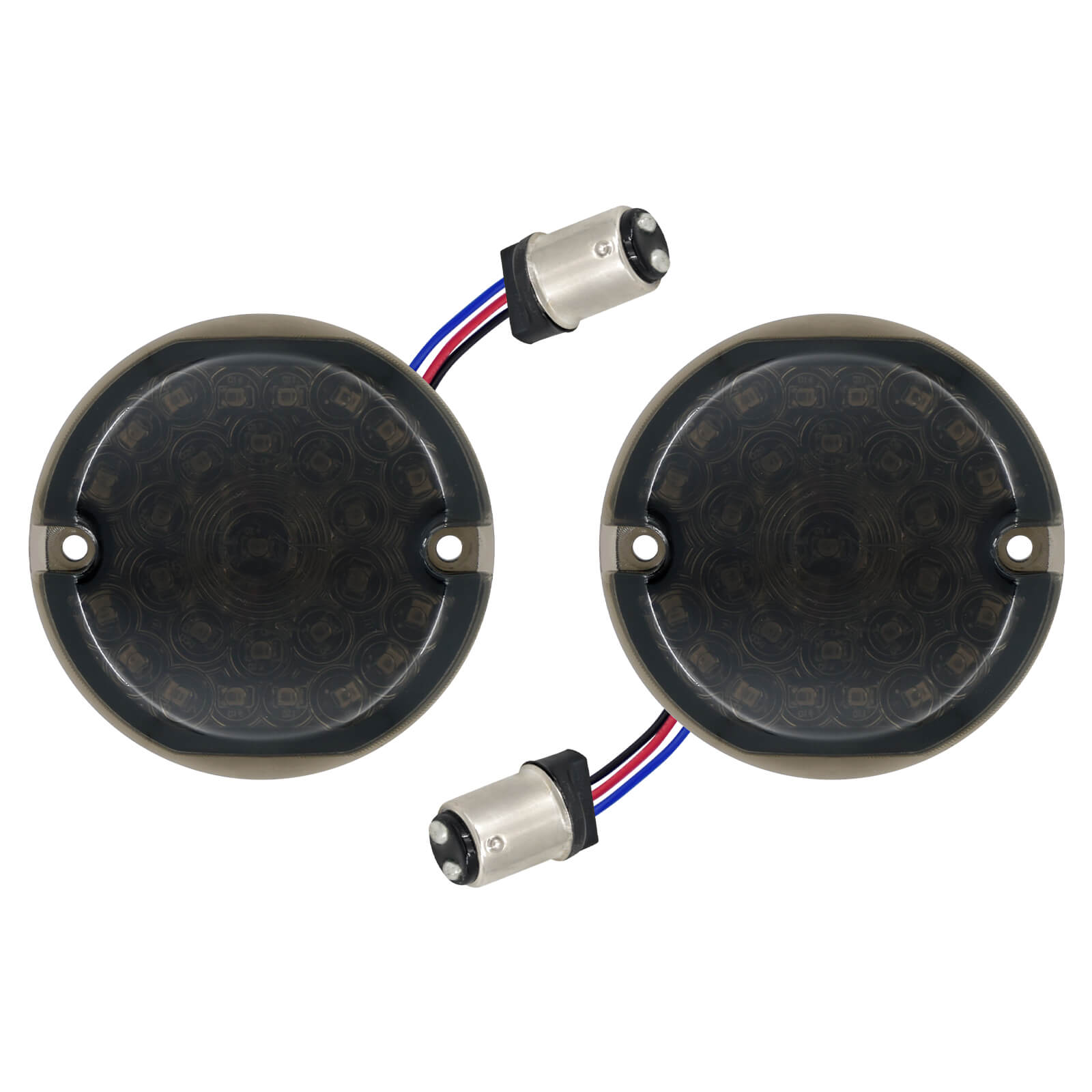 LA020203 mactions Front Rear 1157 LED Turn Signal Lights grey lens