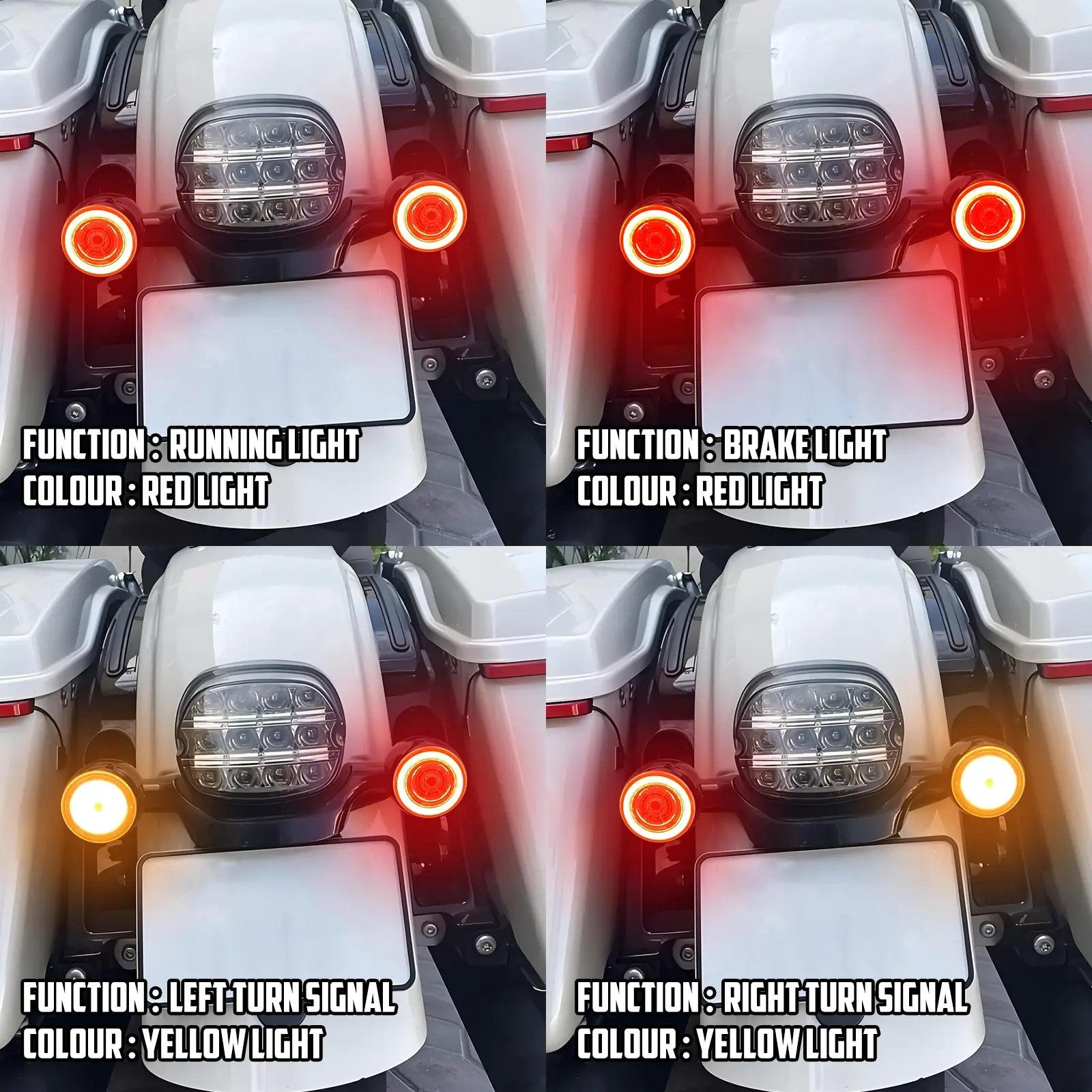 LA022201 mactions Rear LED Turn Signal Inserts Bullet Brake Indicators For Harley sport glide