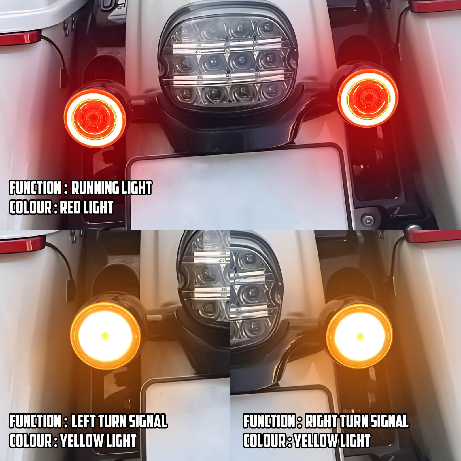 1157 LED Turn Signal Indicator Lights for Harley Touring Softail Dyna Sportster - Rear