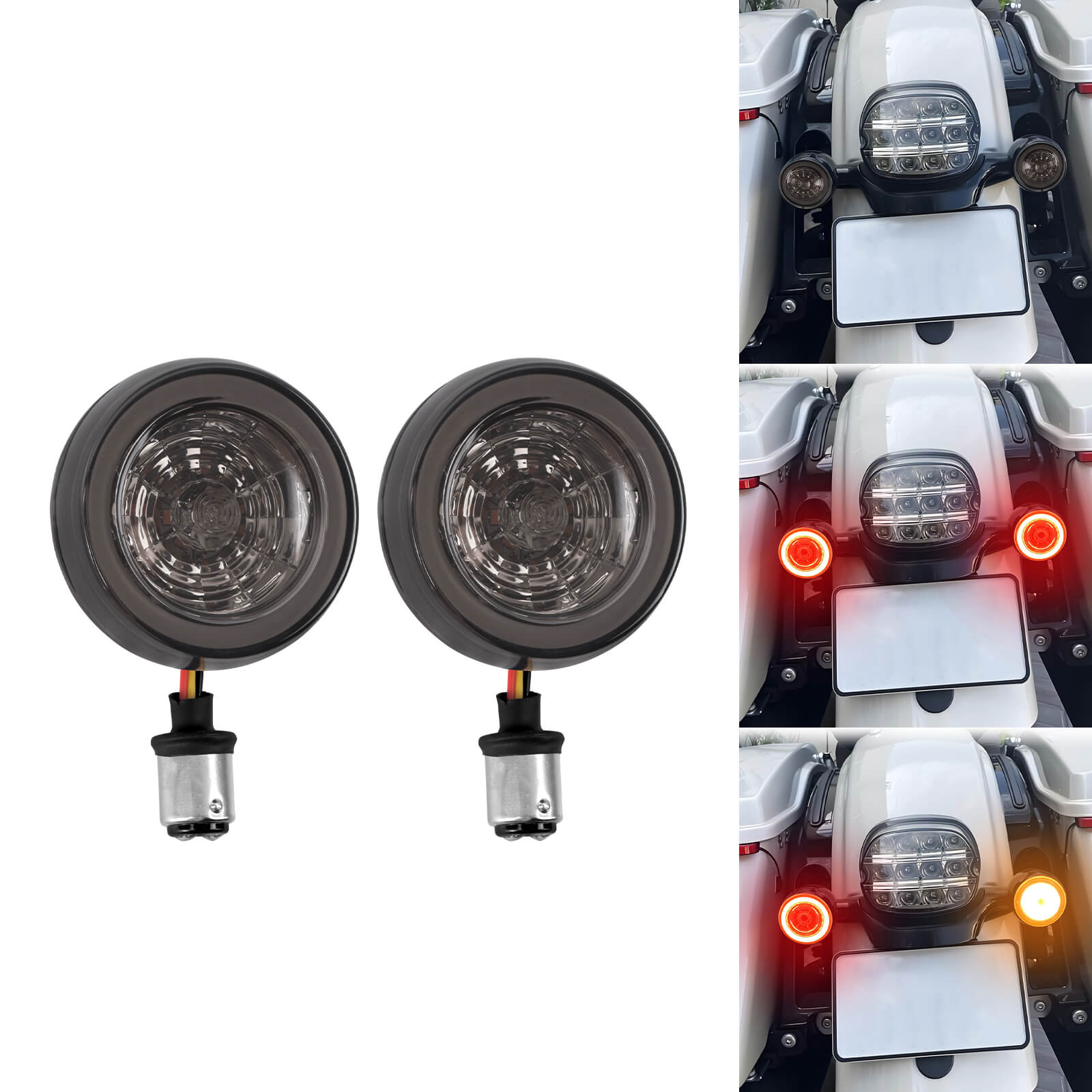 1157 LED Turn Signal Indicator Lights for Harley Touring Softail Dyna Sportster - Rear